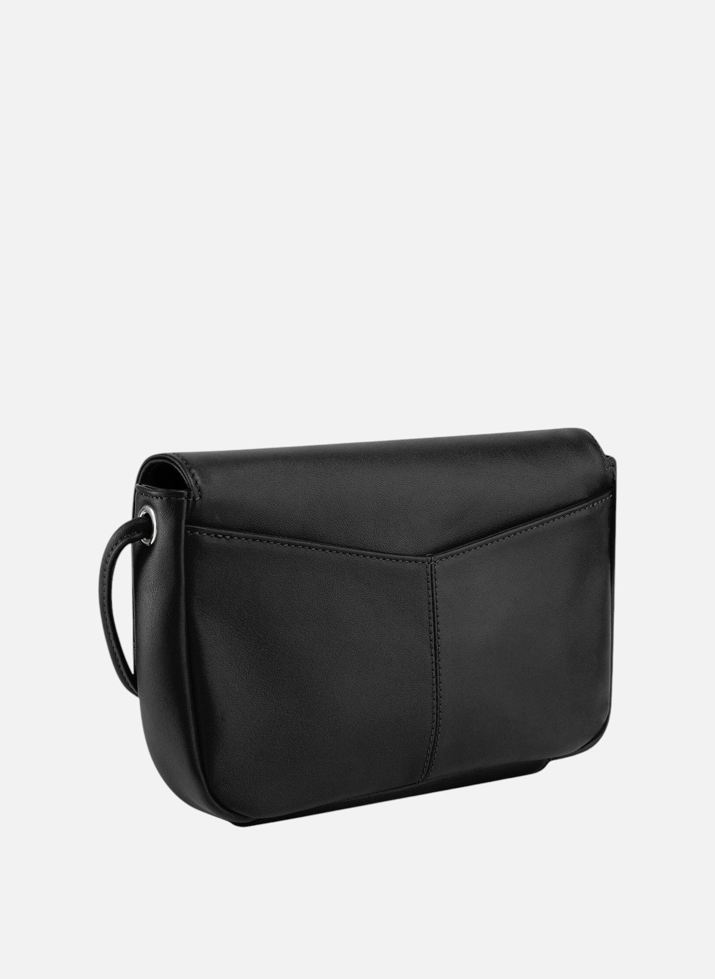 Sac pochette avec bandoulière amovible charlotte en cuir lisse LE TANNEUR Noir