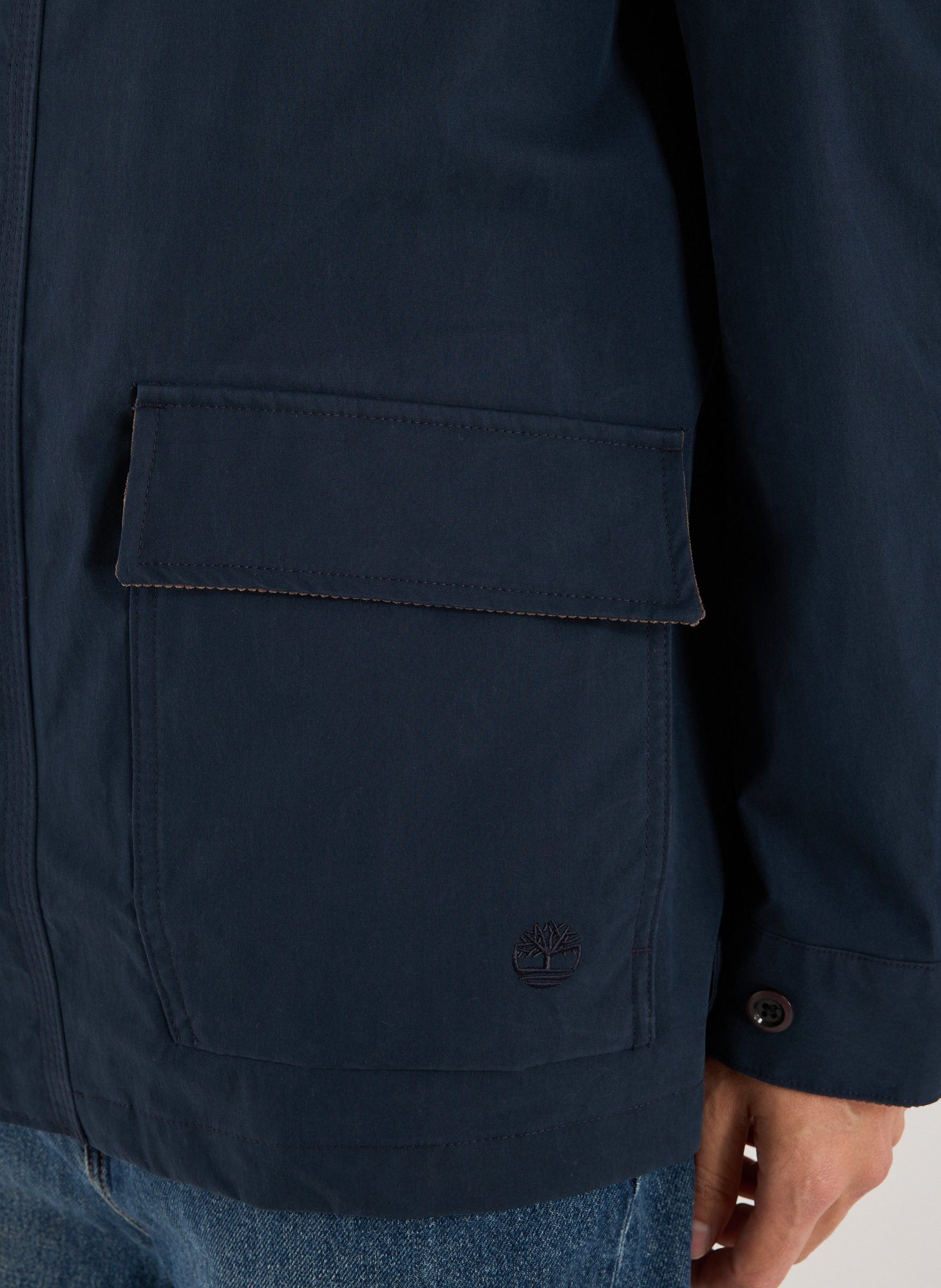 Jacket with classic collar in blended cotton TIMBERLAND Blue