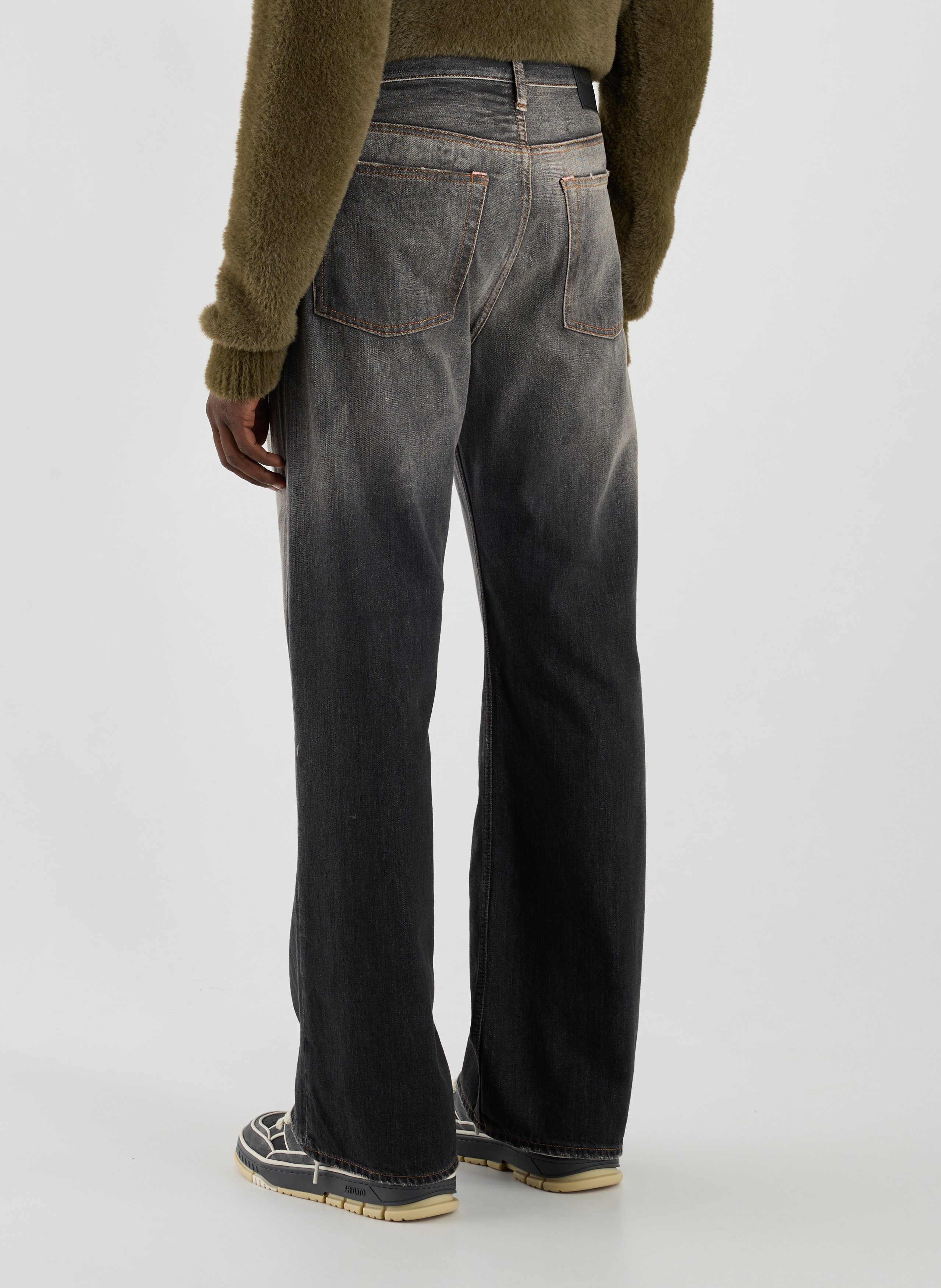 Jean large tacheté en coton ACNE STUDIOS Noir