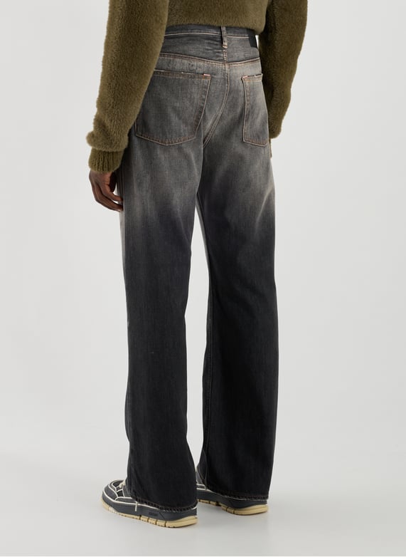 Jean large tacheté en coton | Noir by ACNE STUDIOS Jean large tacheté en coton Noir