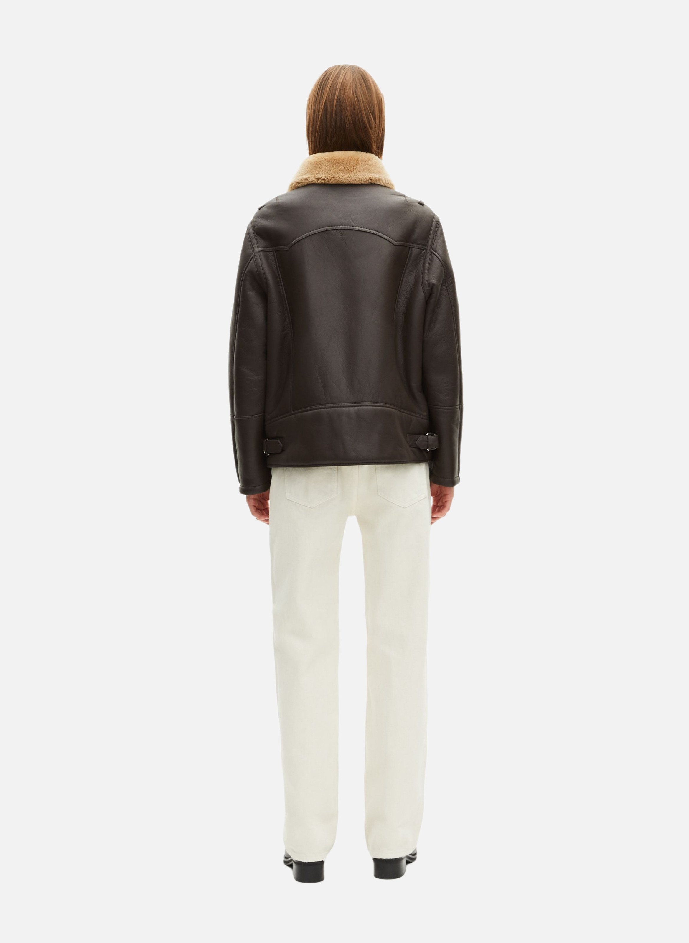 Peau lainée courte avec col sherpa THE KOOPLES Marron
