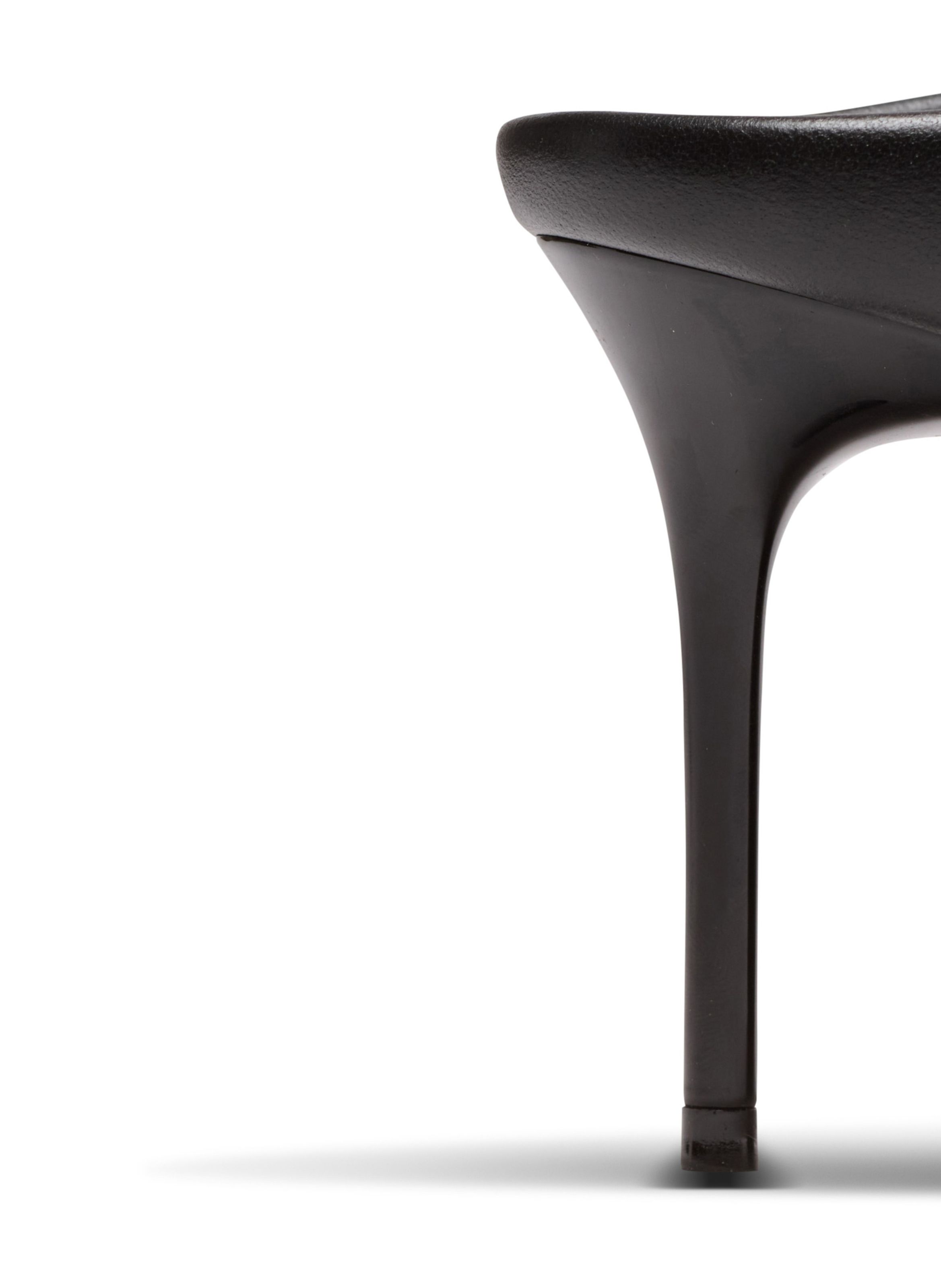 Mules en cuir d’agneau avec piercing à l’avant BALMAIN Noir