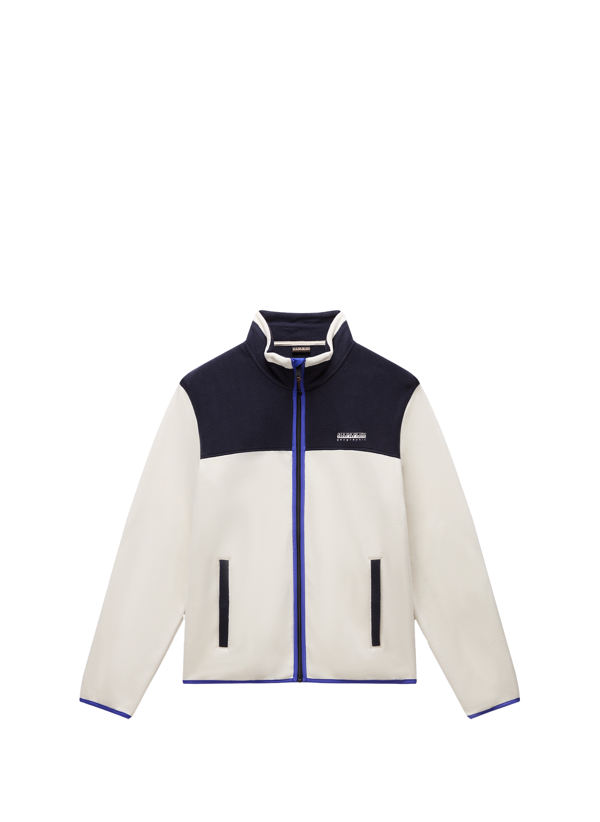 Straight fleece sweater with high collar in blended cotton NAPAPIJRI Beige