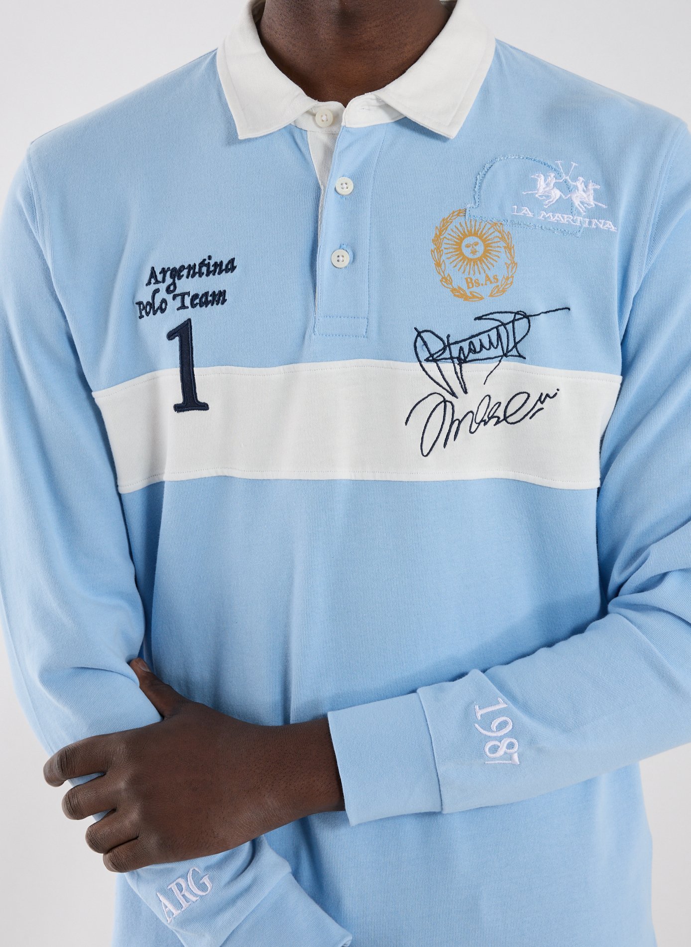 Polo manches longues en coton LA MARTINA Multicolore