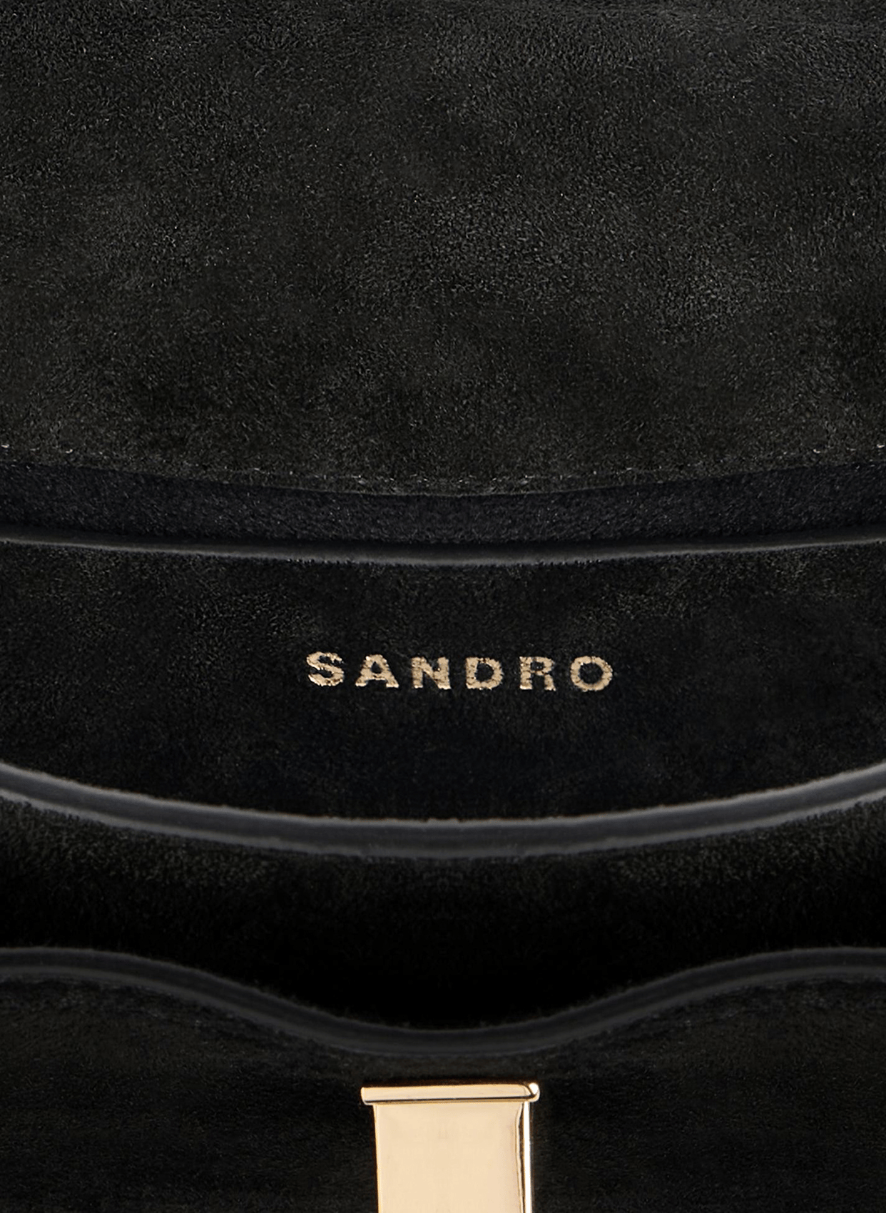 Sac bandoulière en cuir SANDRO Noir