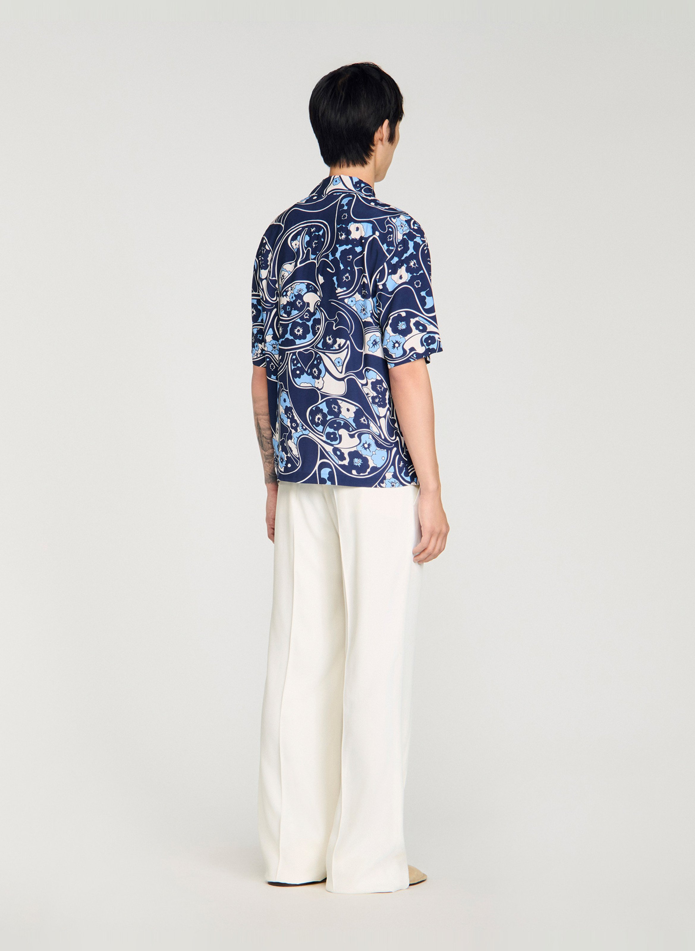 Chemise à imprimé floral SANDRO Bleu
