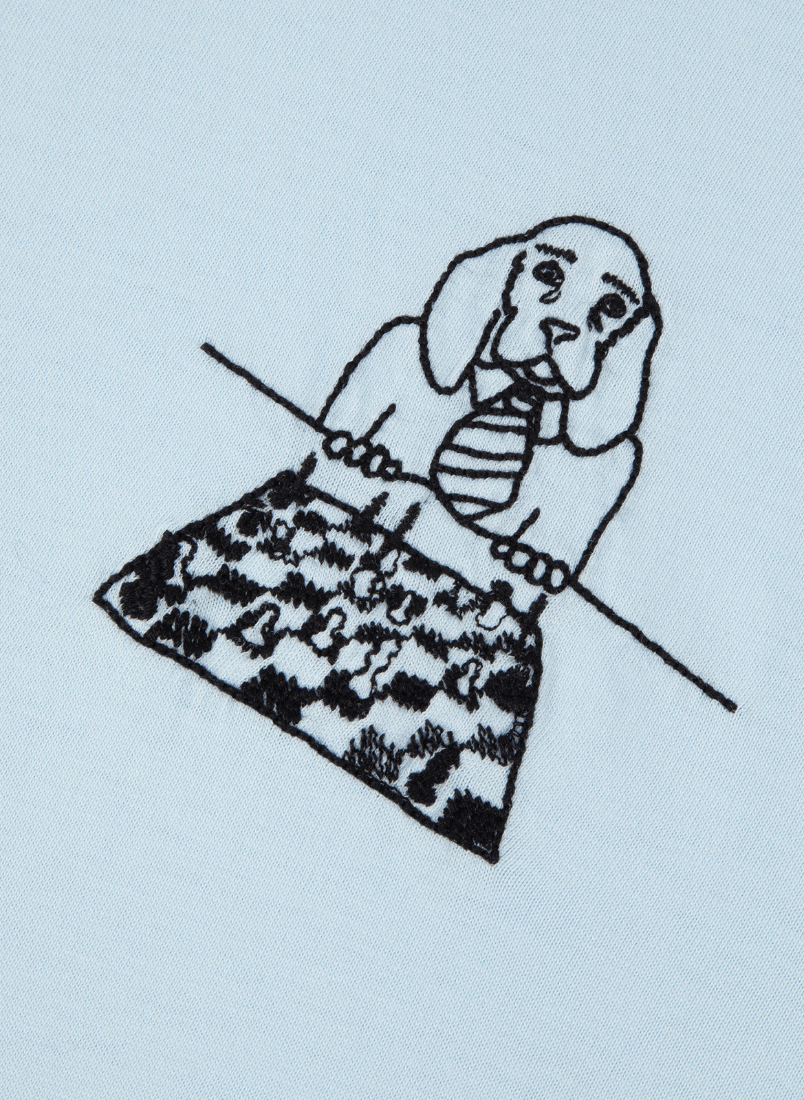 T-shirt Popincourt embroidered in organic cotton MAISON LABICHE Blue