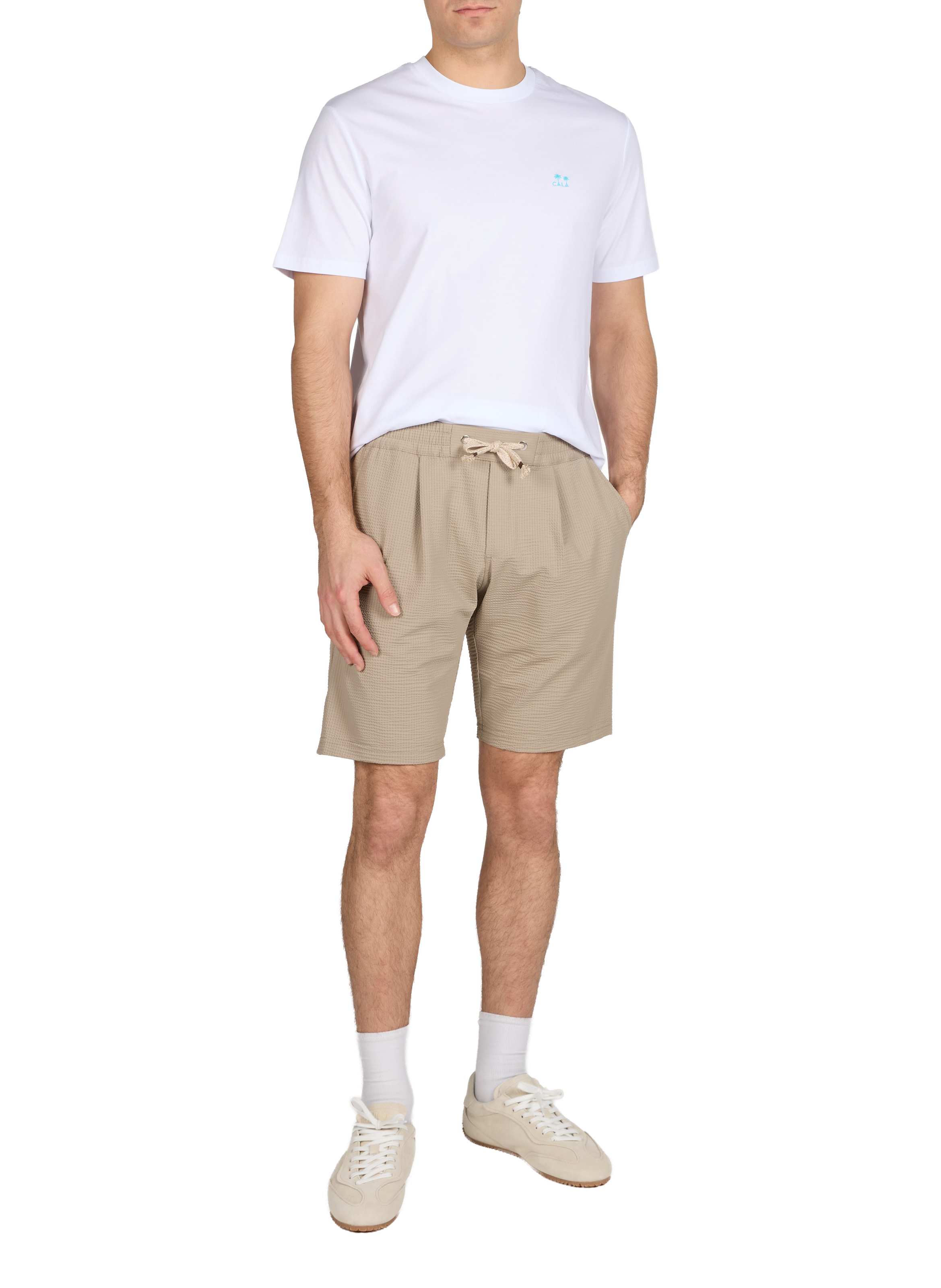 T-shirt imprimé à col rond en coton 1789 CALA Blanc