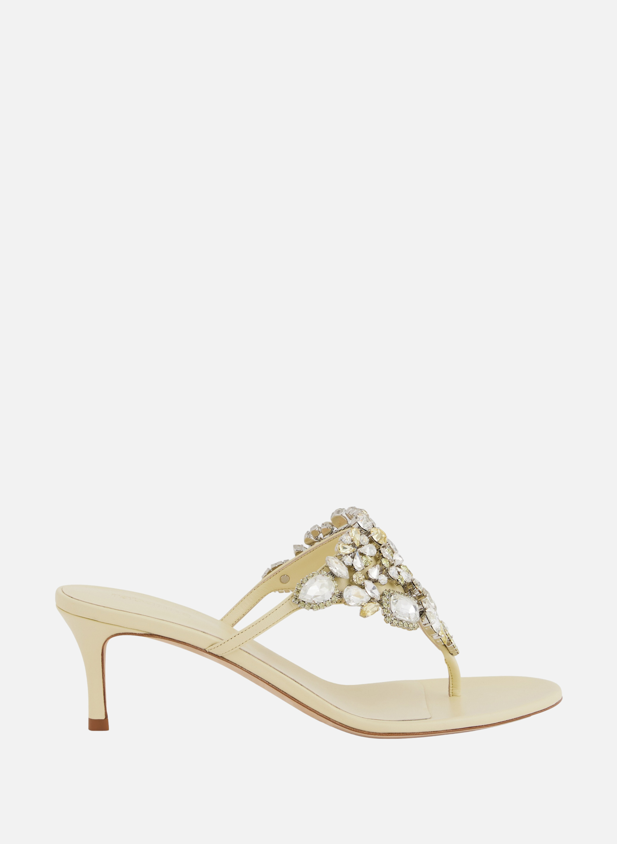 Sandales à talons avec strass RABANNE Jaune