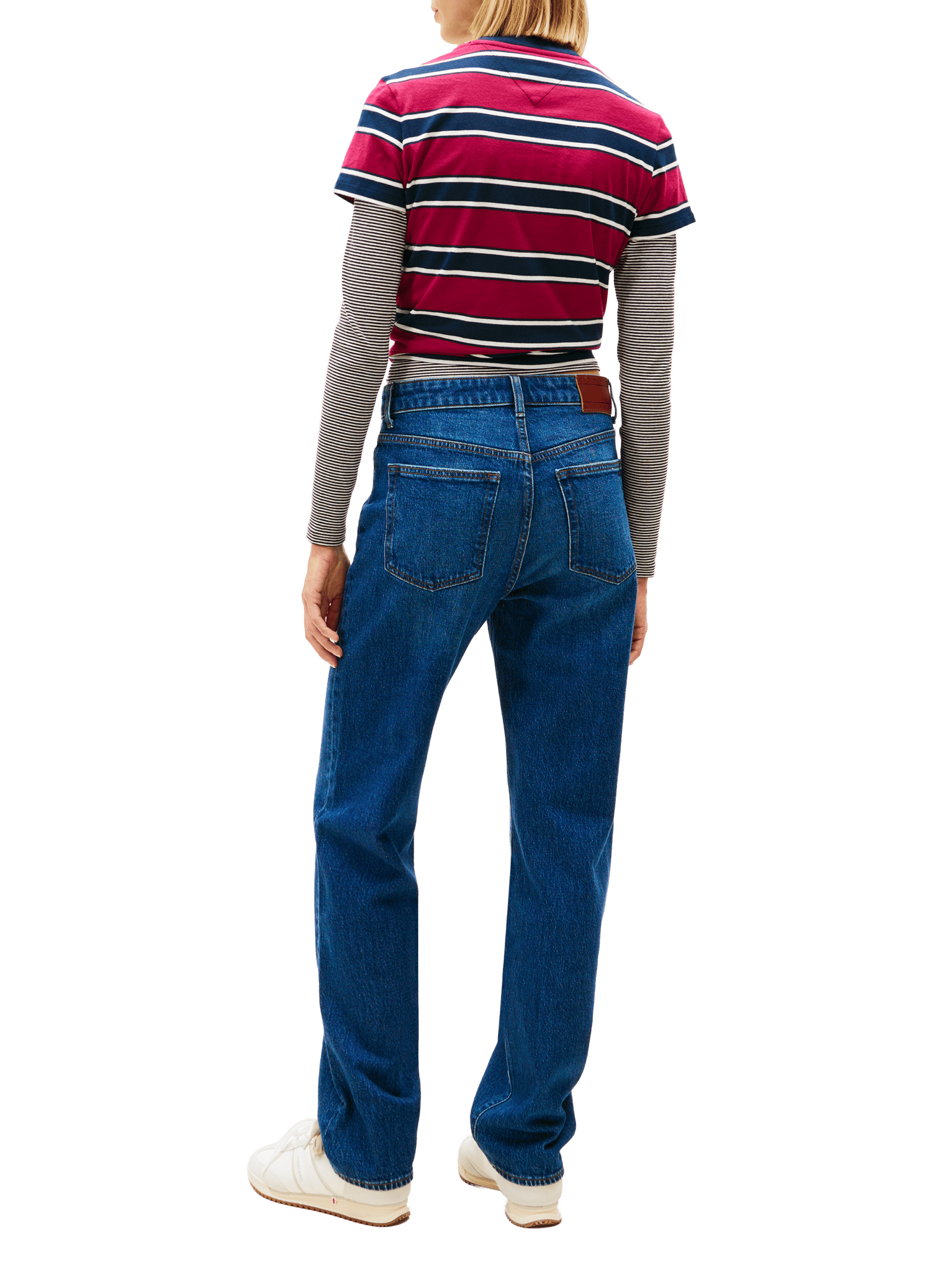 Jean droit en coton mélangé TOMMY HILFIGER Bleu