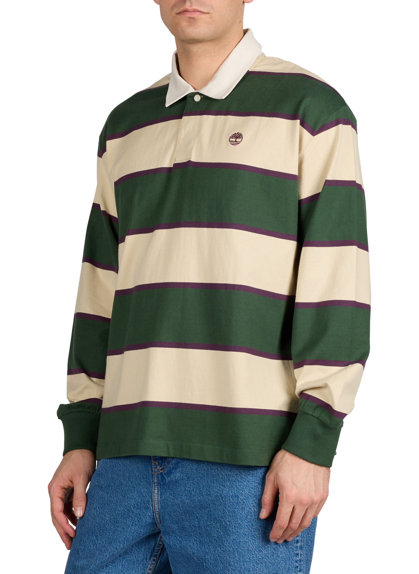 Polo à rayures en coton TIMBERLAND Vert