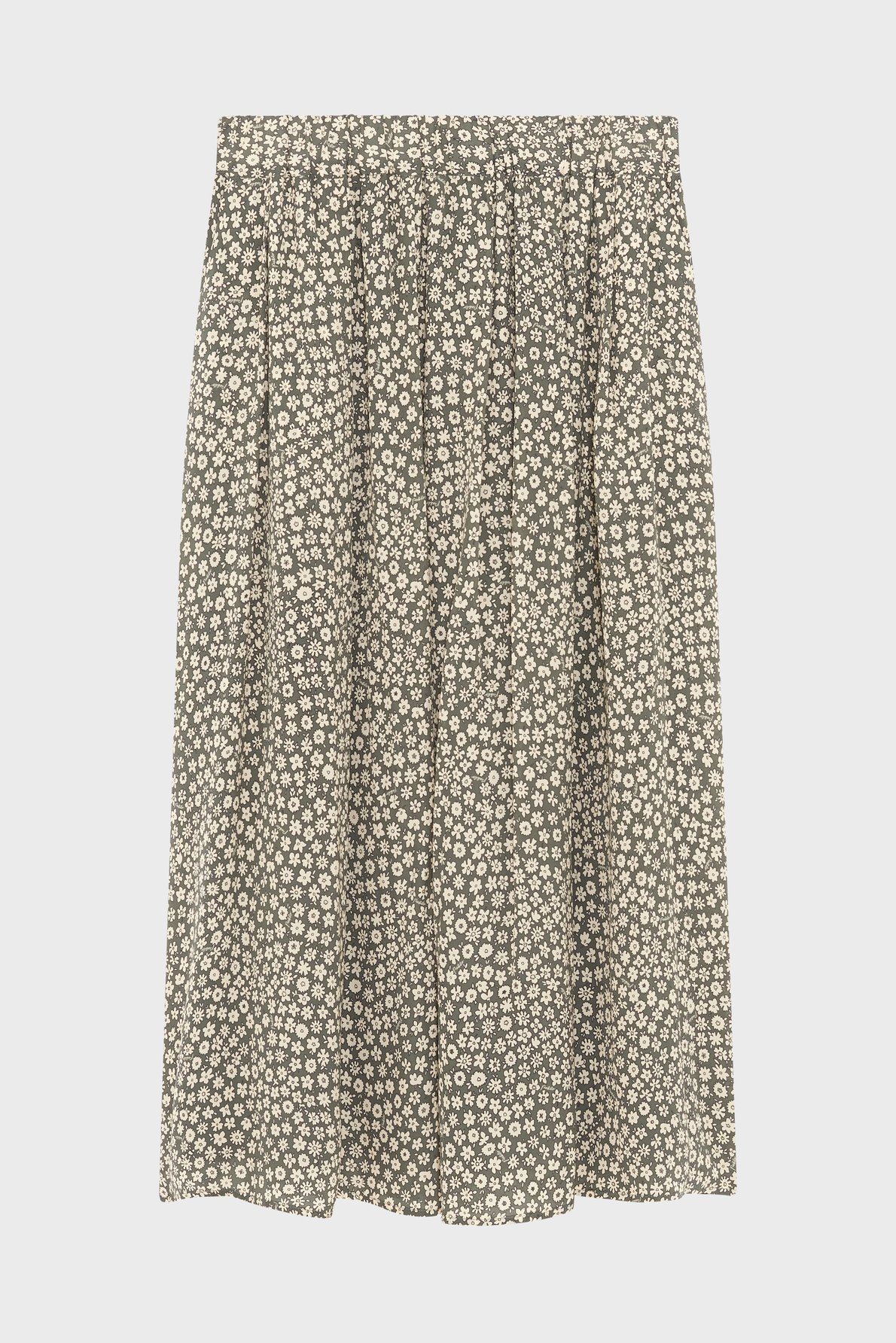 Jupe midi plissée à fleurs - nassima PABLO Kaki