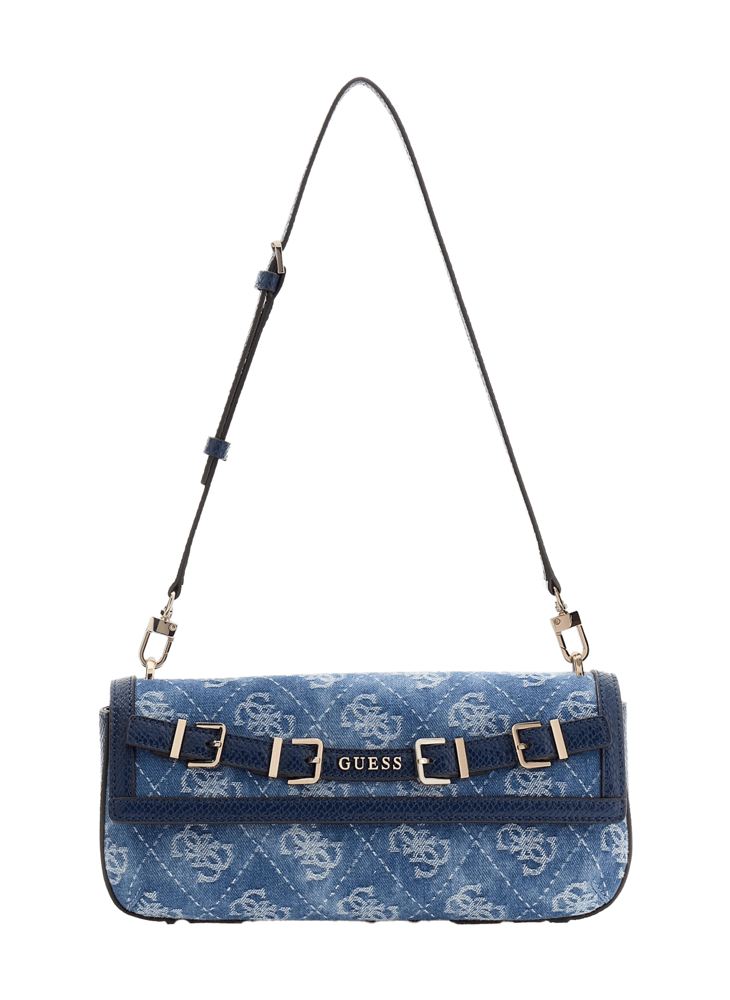 Borsa a tracolla Dovie in denim di cotone misto GUESS Blu