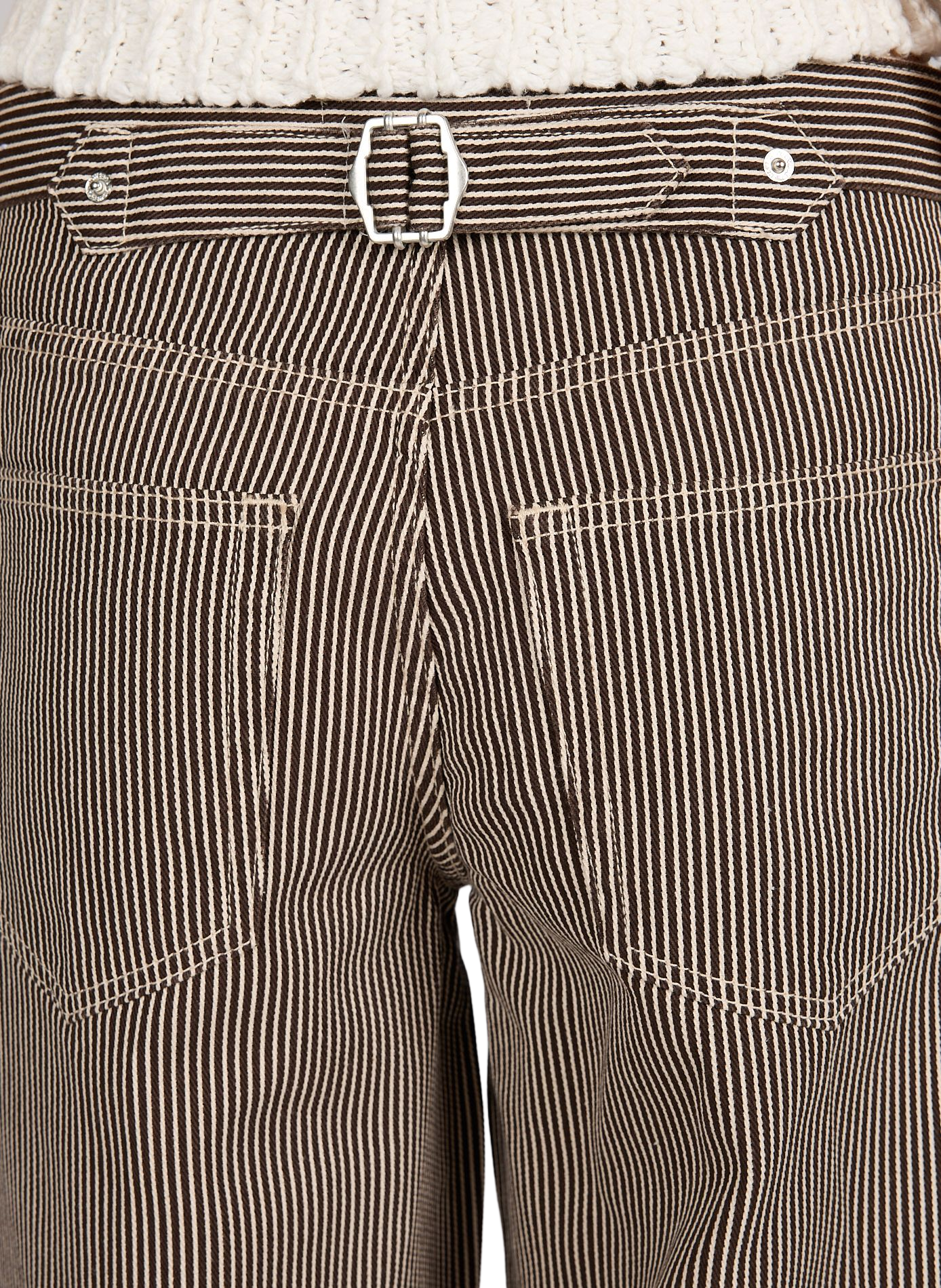 Jean droit à rayures TOPSHOP Marron