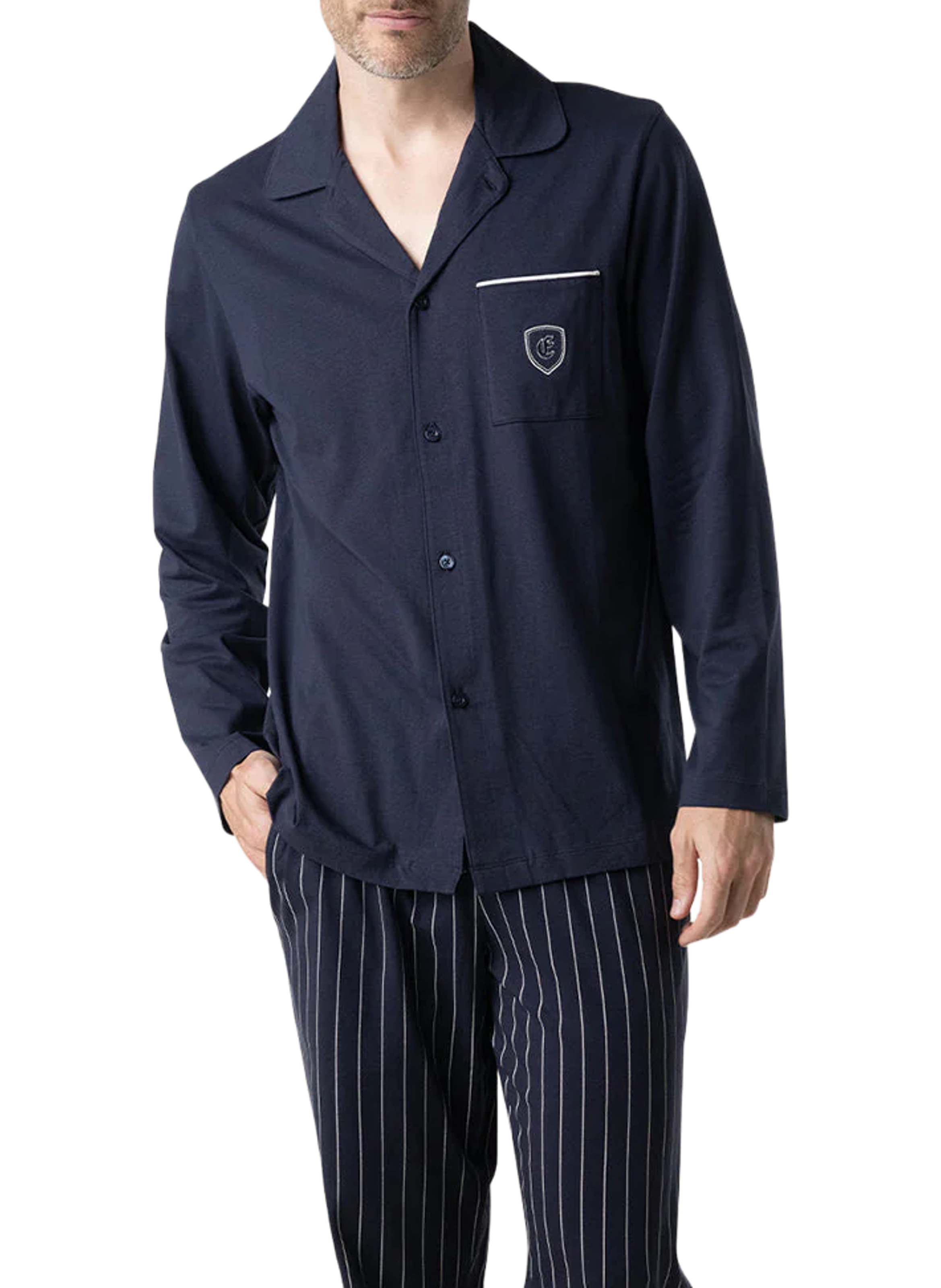 Ensemble de pyjama long en coton EMINENCE Bleu
