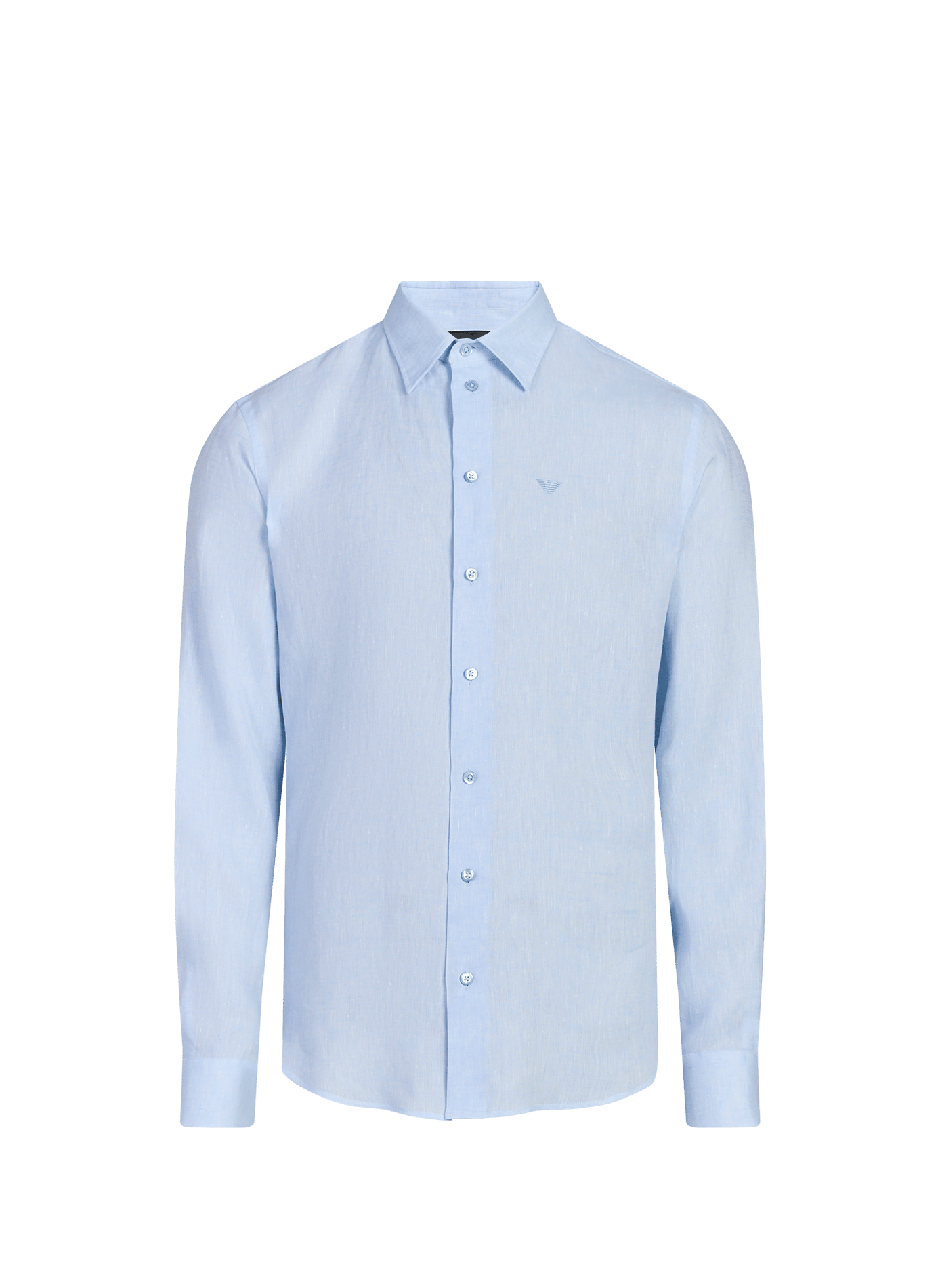 Chemise droite en pur lin EMPORIO ARMANI Bleu