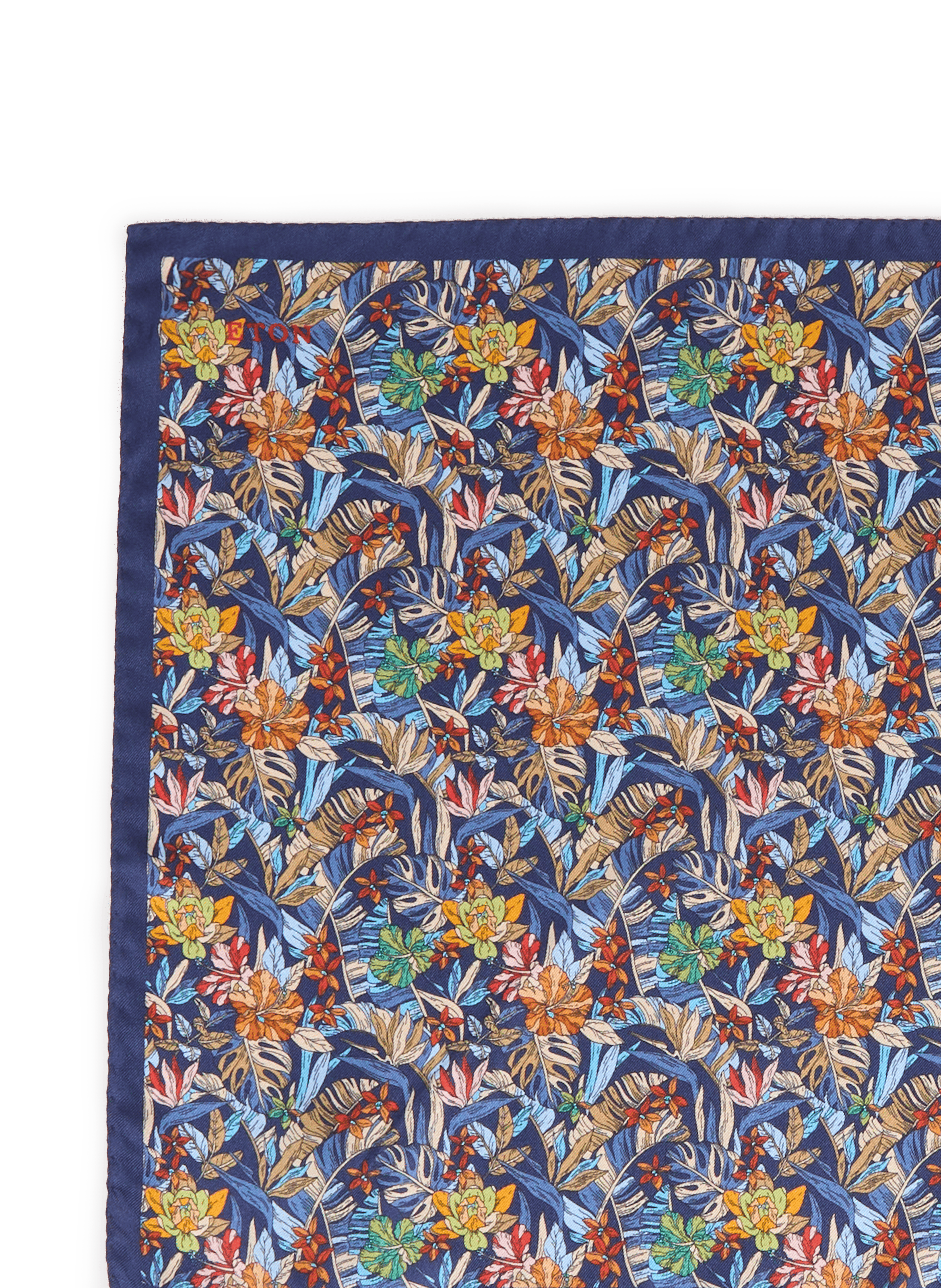 Pochette de costume imprimée en soie ETON Bleu