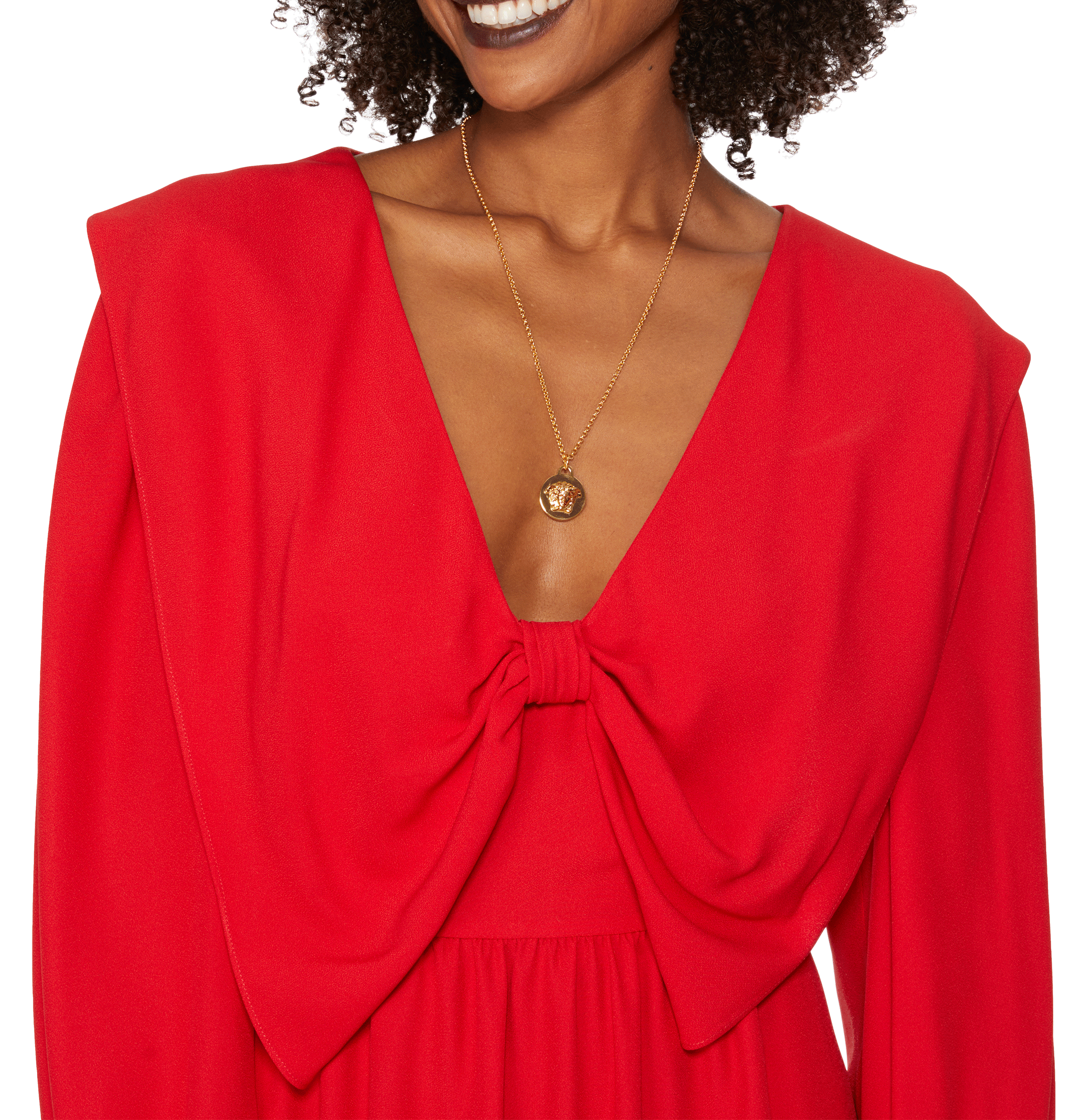 Lange jurk van satijn MIU MIU Rood