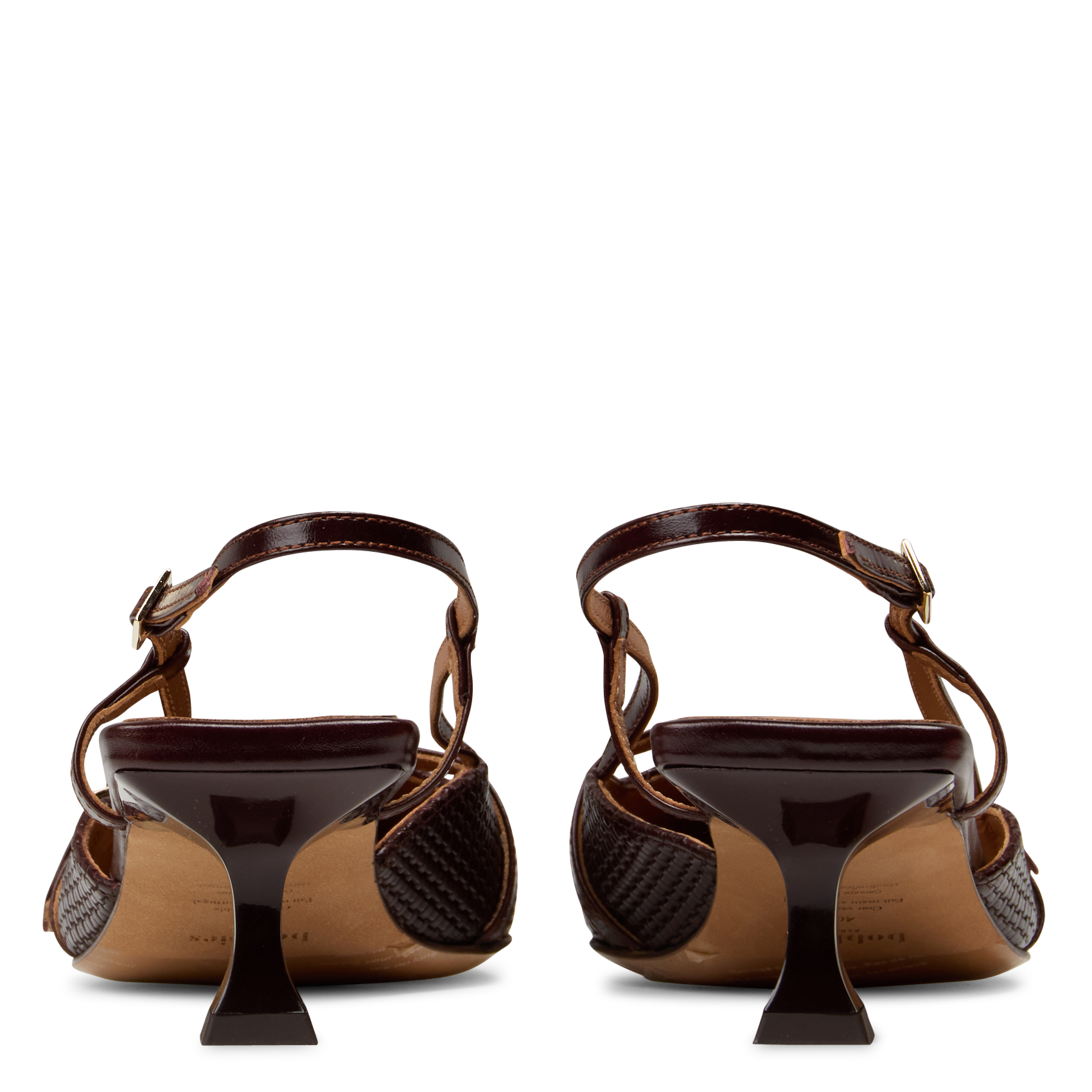 Leather slingback pumps BOBBIES Brown