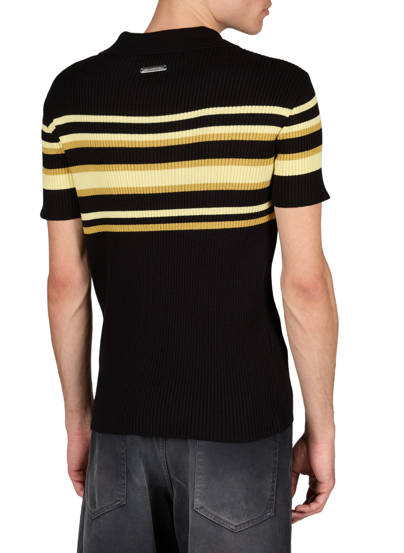 Striped ribbed knit cotton blend polo ANDERSSON BELL Multicolour