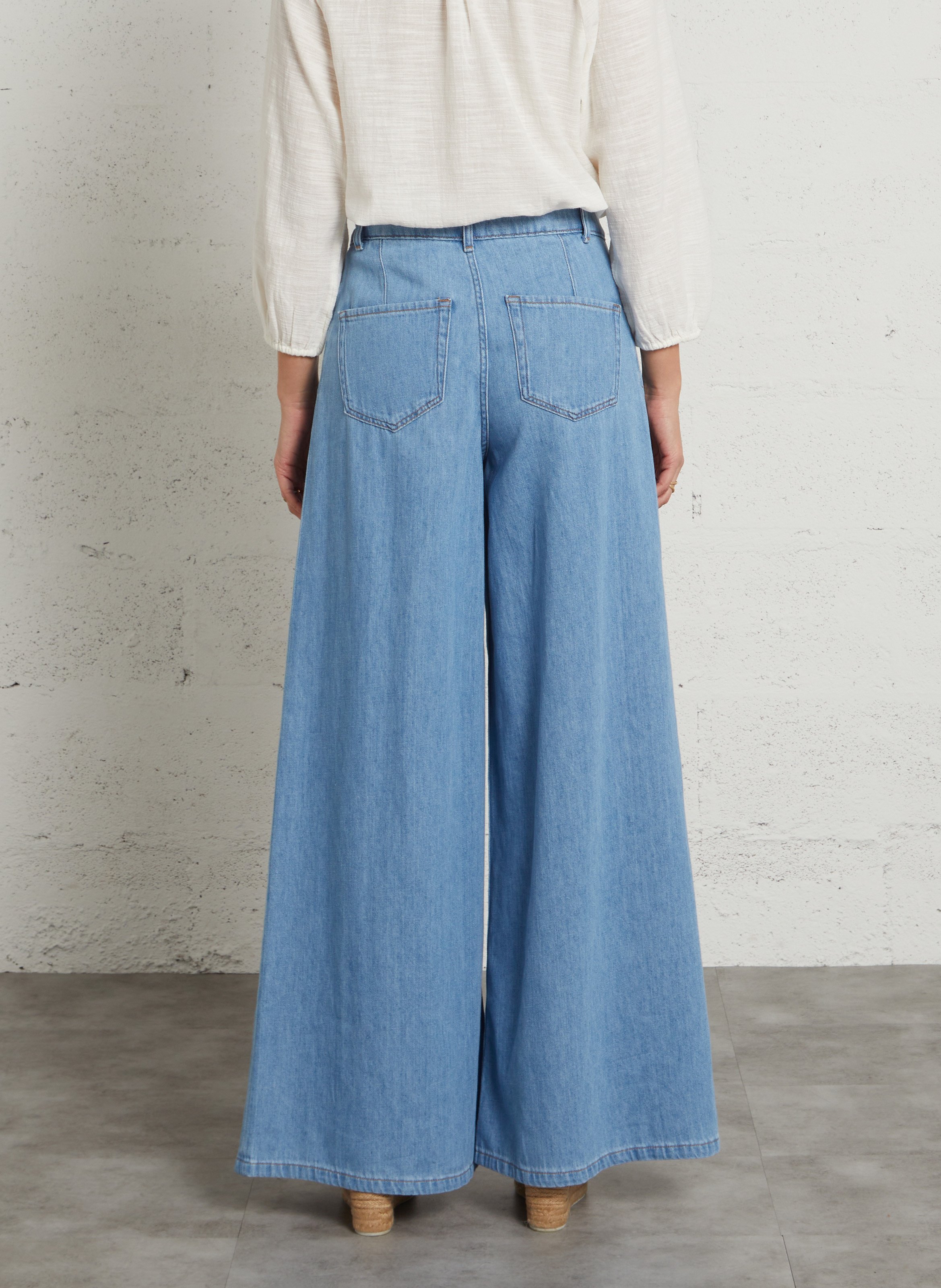 Jean large en coton mélangé romeo xl Bleu