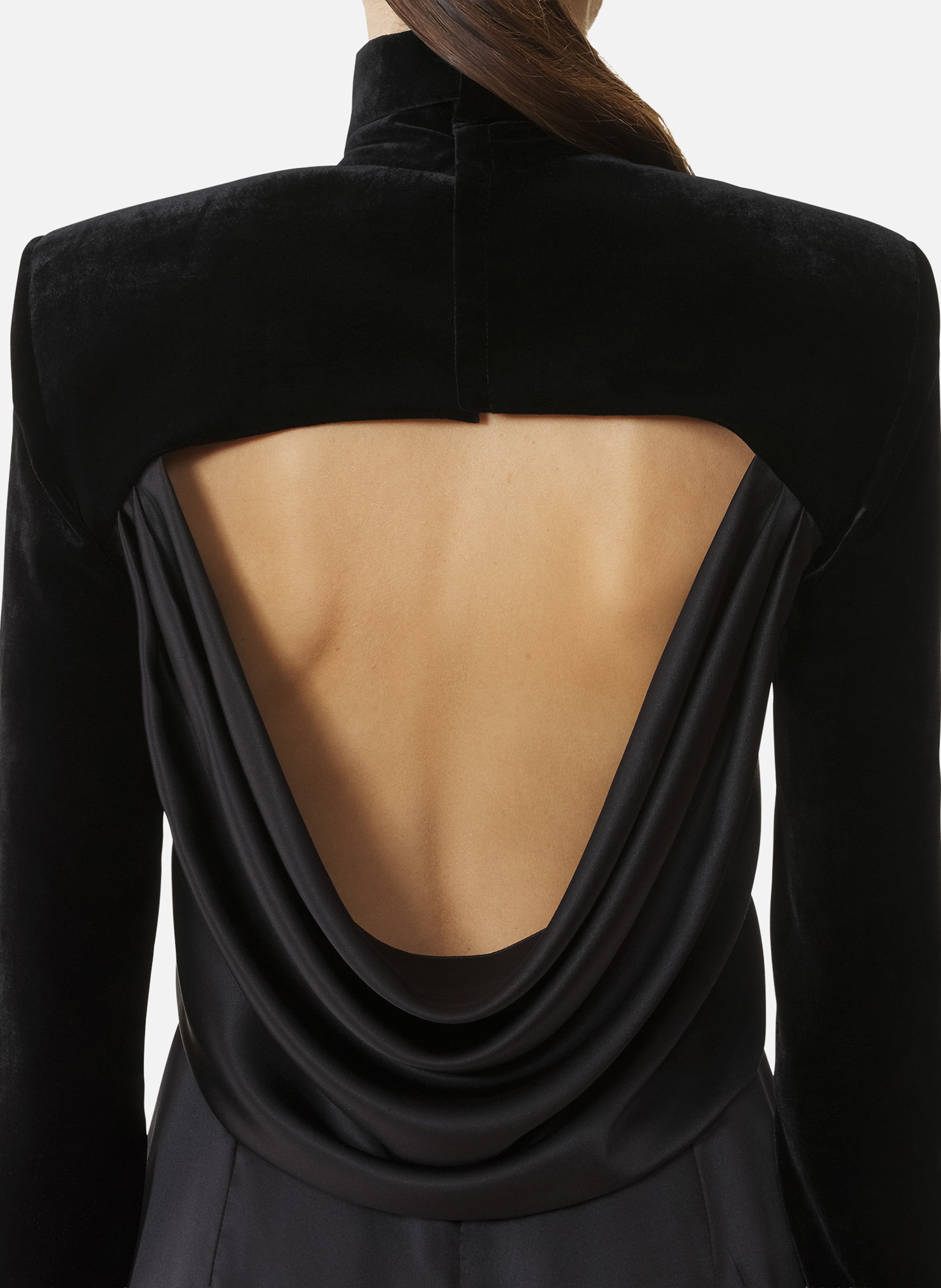 Robe midi en velours LANVIN Noir