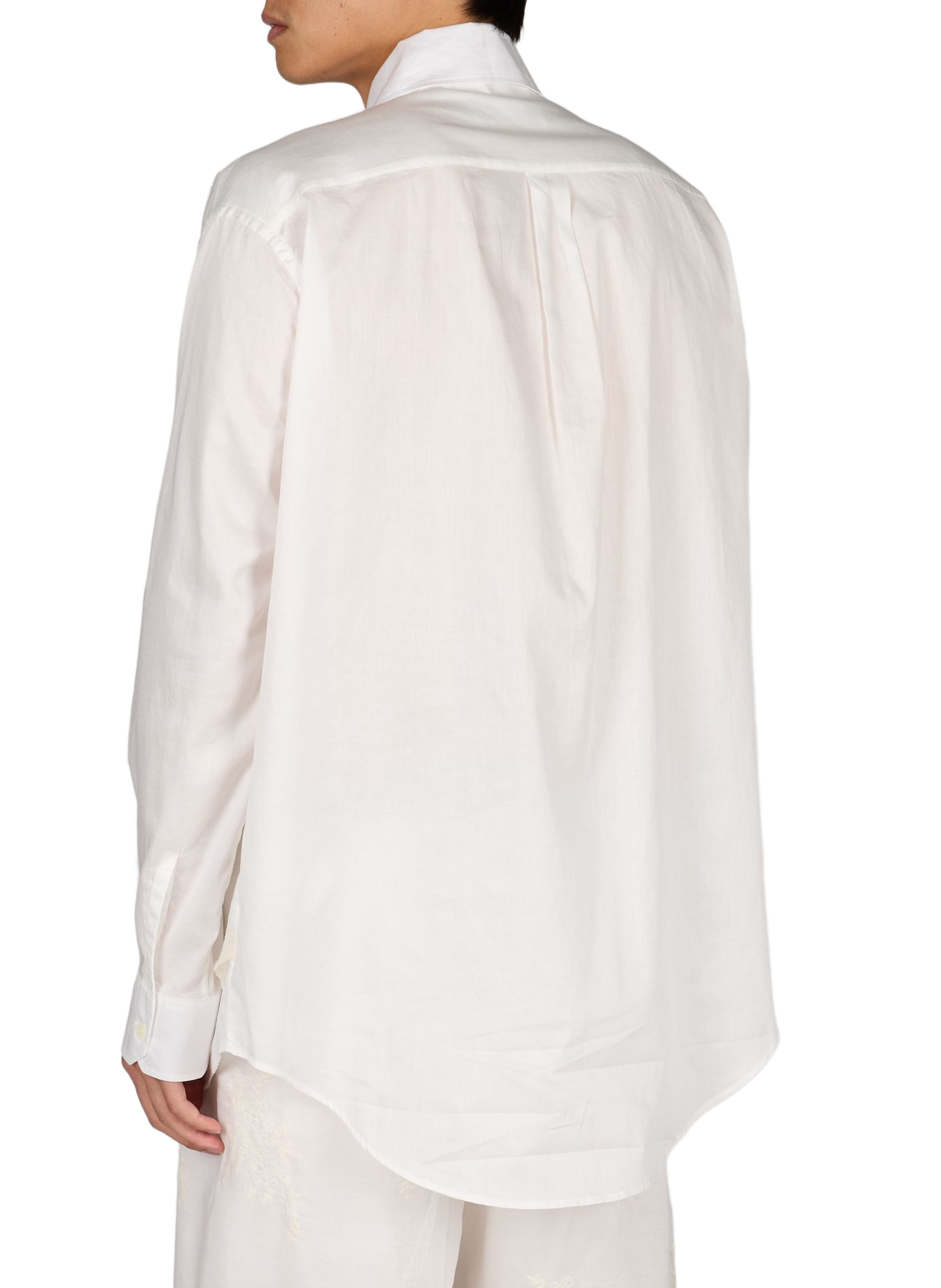 Chemise broderies fleurs en coton OUR LEGACY Blanc
