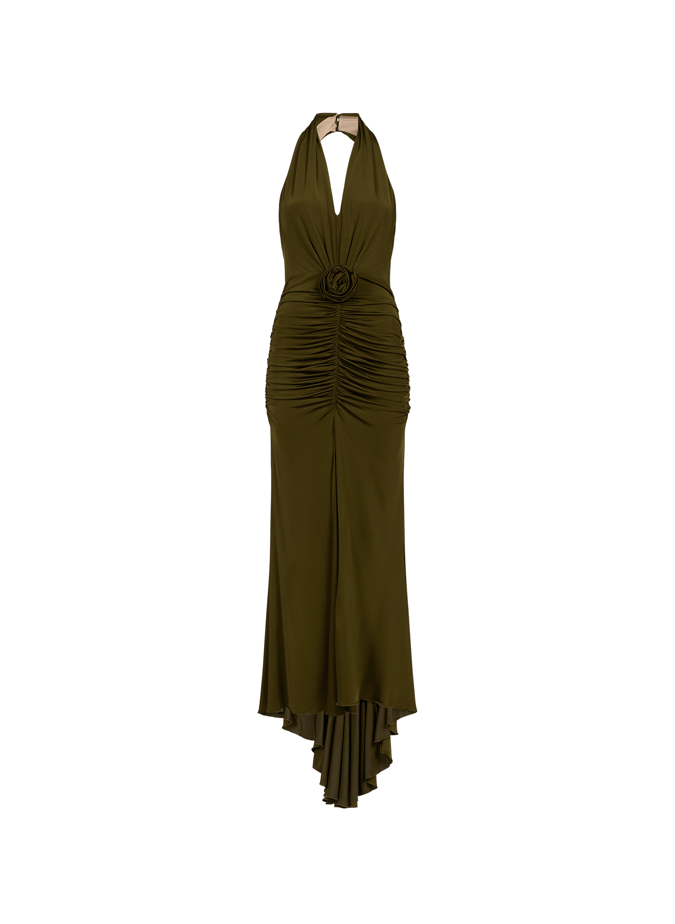 Robe longue plissée décolleté dos BLUMARINE Vert