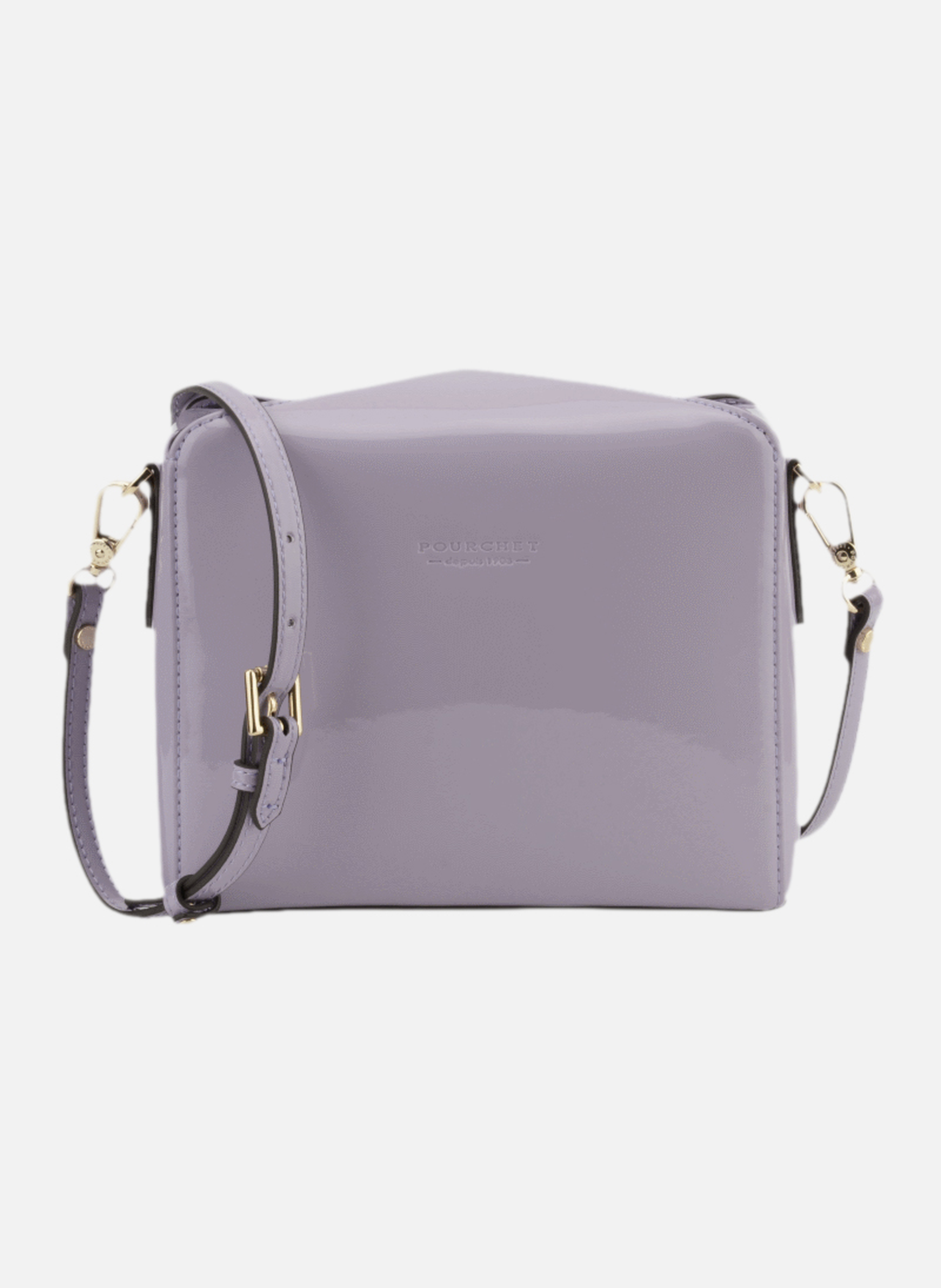 Cassetta vernis | sac porté épaule en cuir de vachette | Violet POURCHET Femme