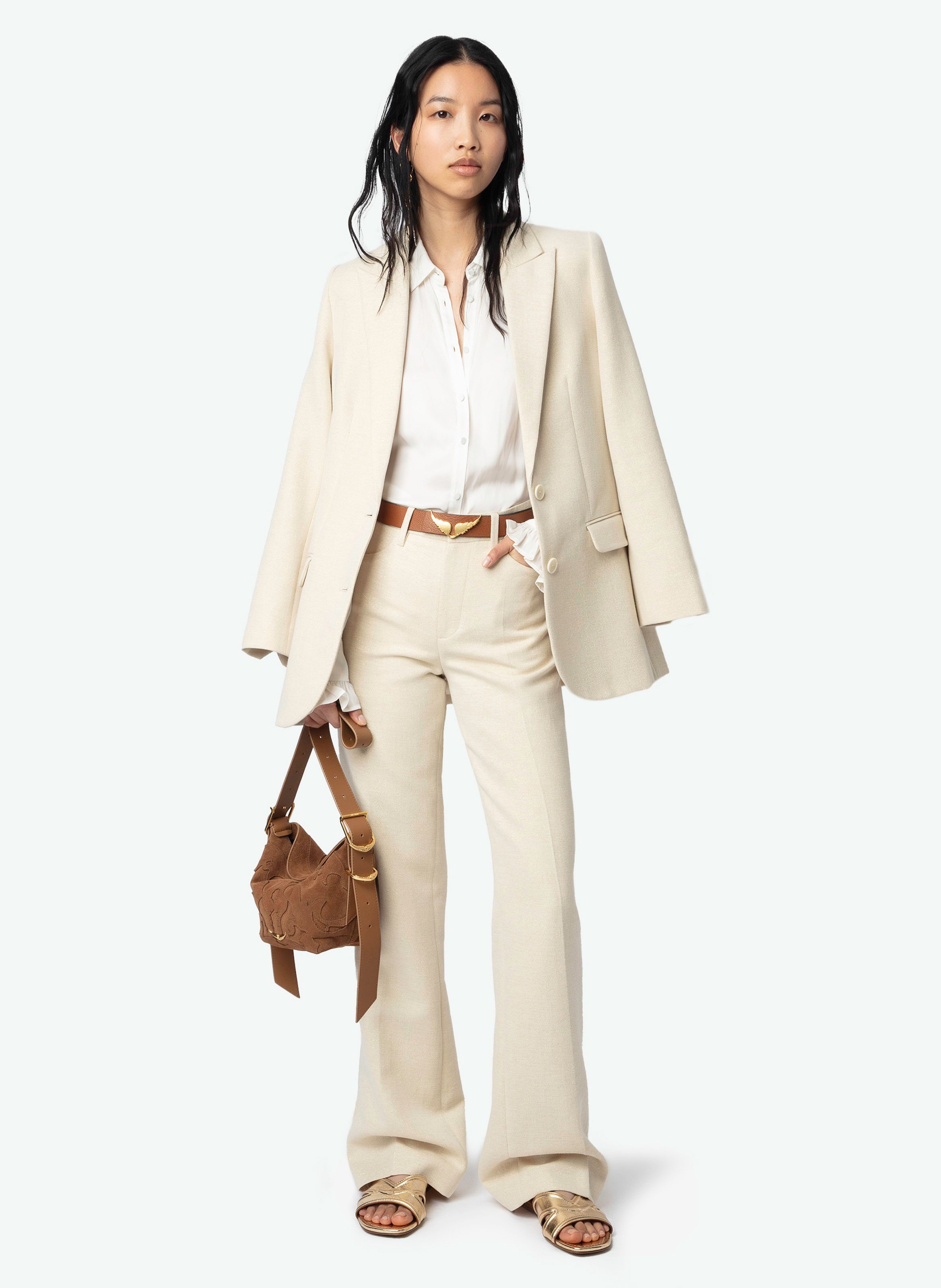 Rechte katoenen broek in pistoolkleur ZADIG&VOLTAIRE Beige