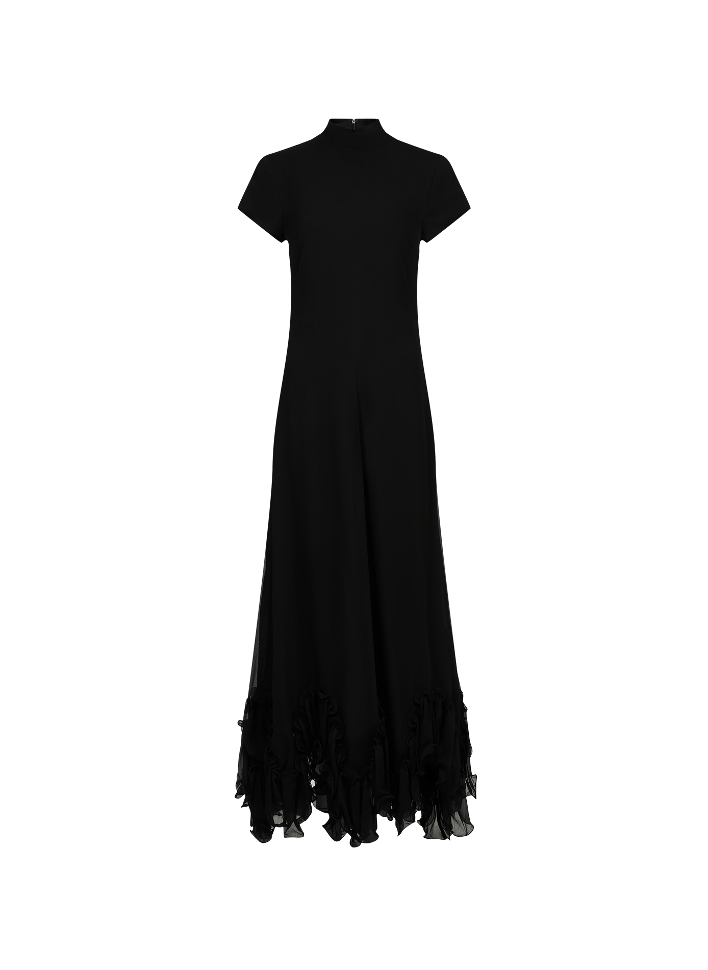 Flounced dress with short sleeves ROTATE Black