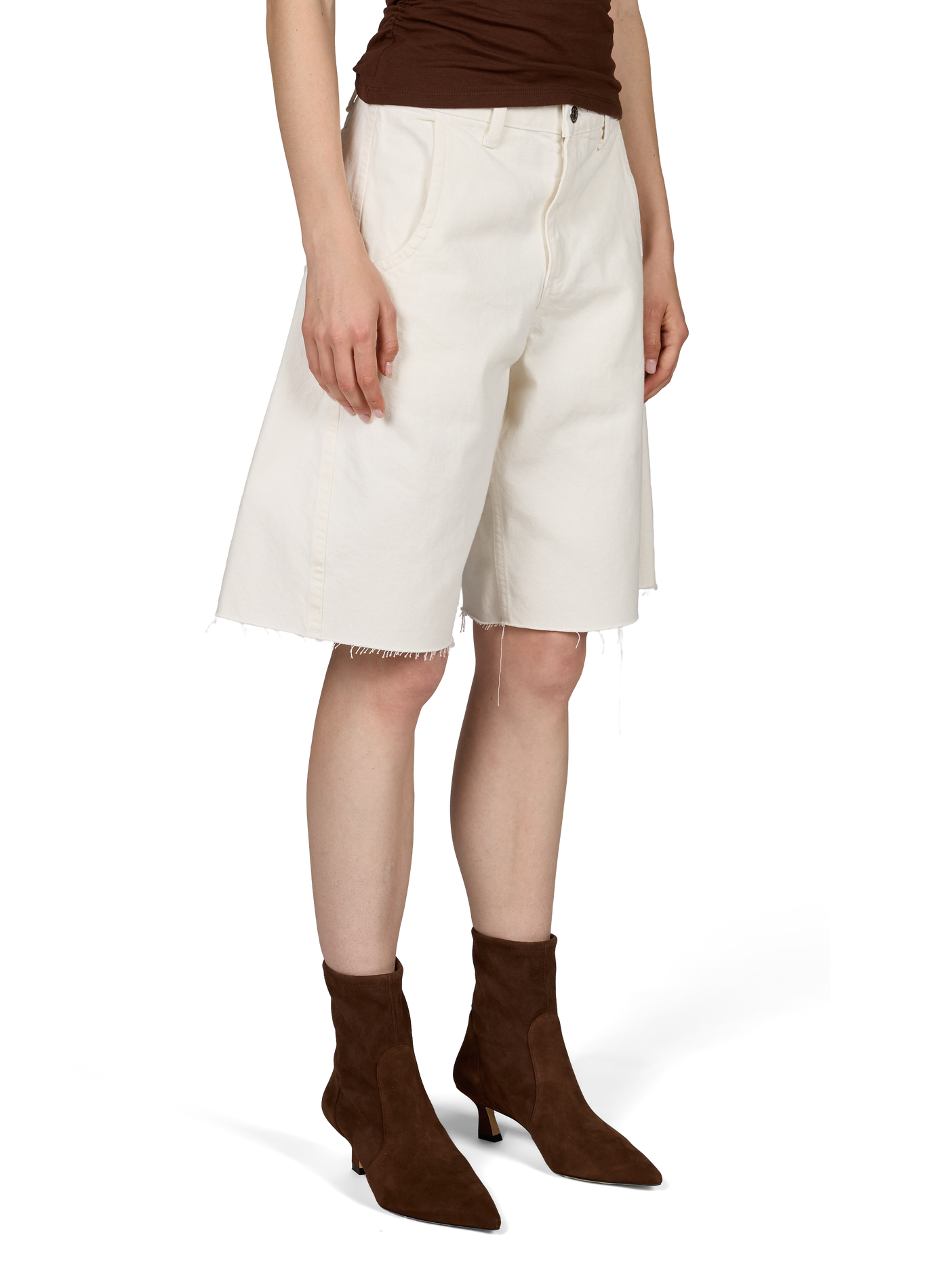 Bermuda en coton mélangé TOPSHOP Blanc