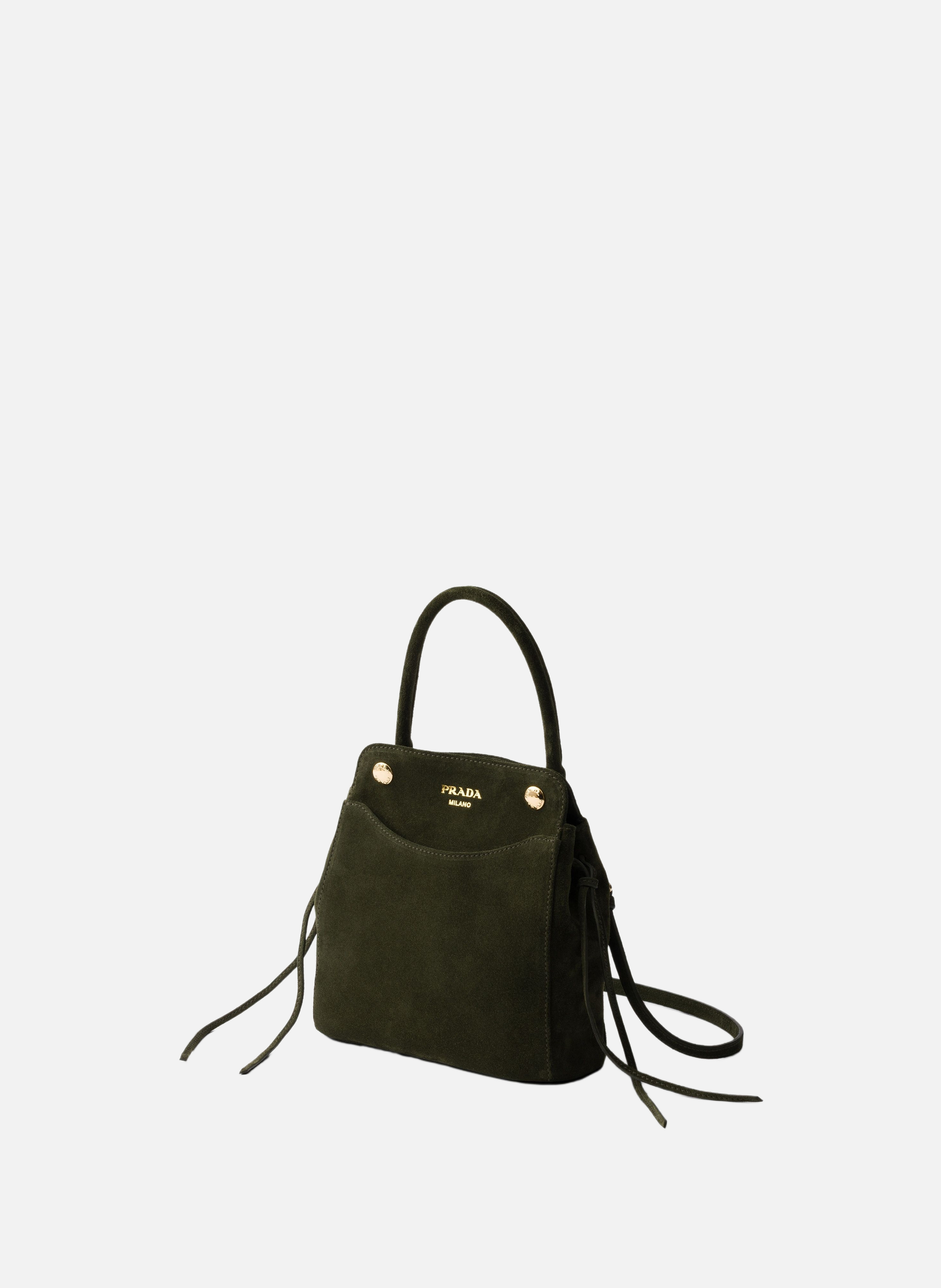 Mini sac prada carry en daim PRADA Vert