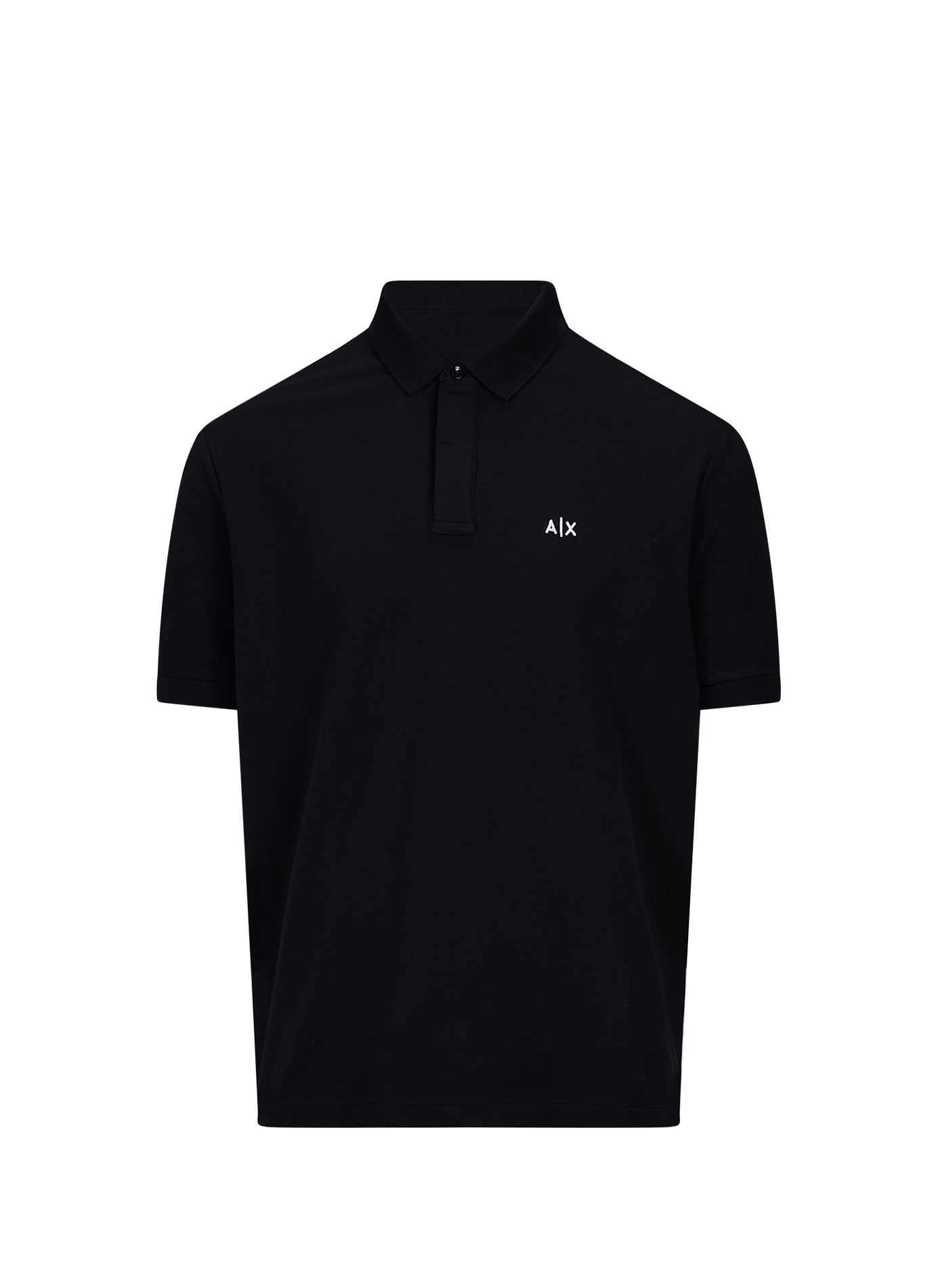 Polo droit à logo brodé en coton mélangé ARMANI EXCHANGE Bleu