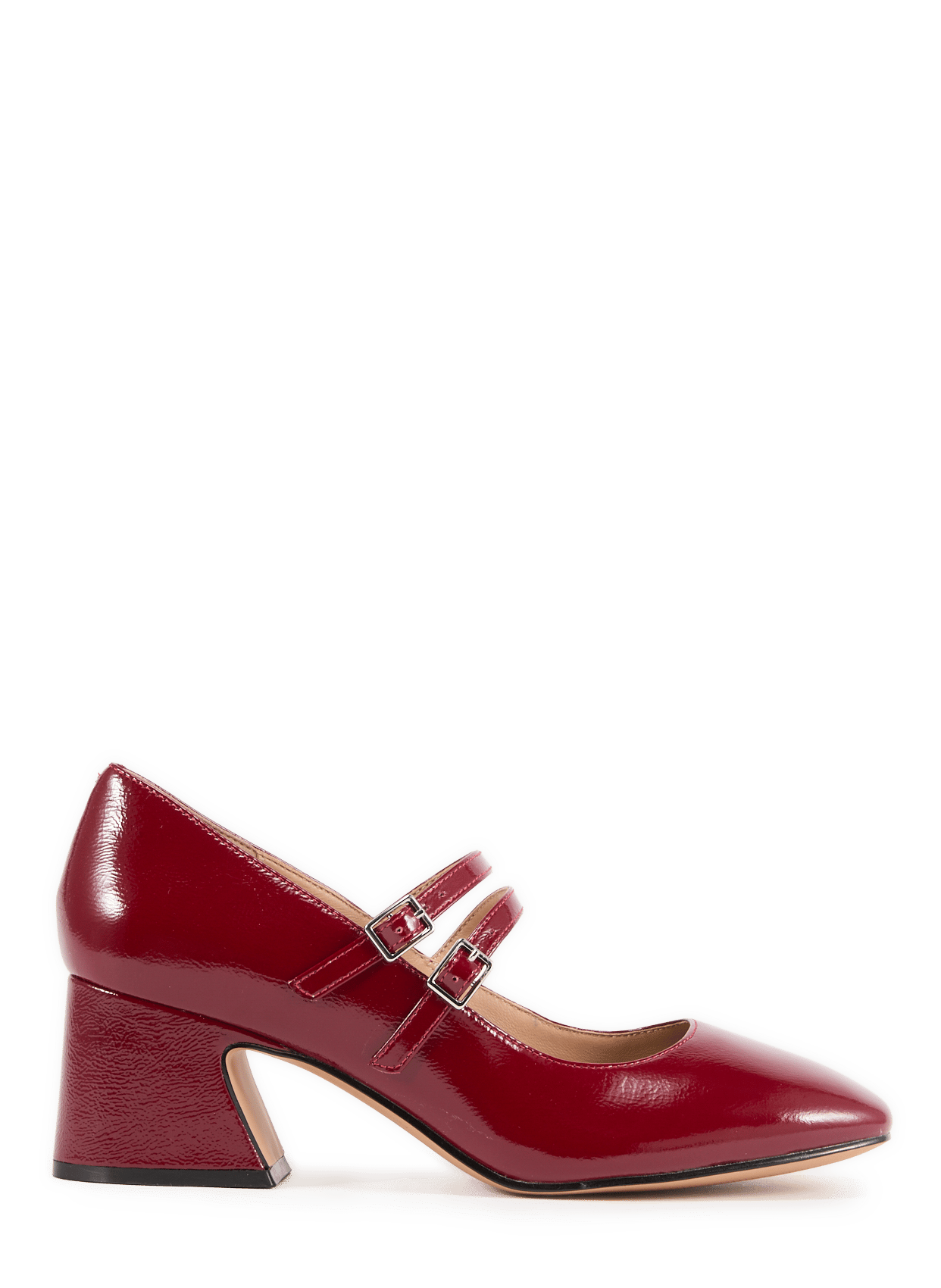 Mixed leather pumps  Dk burgundy