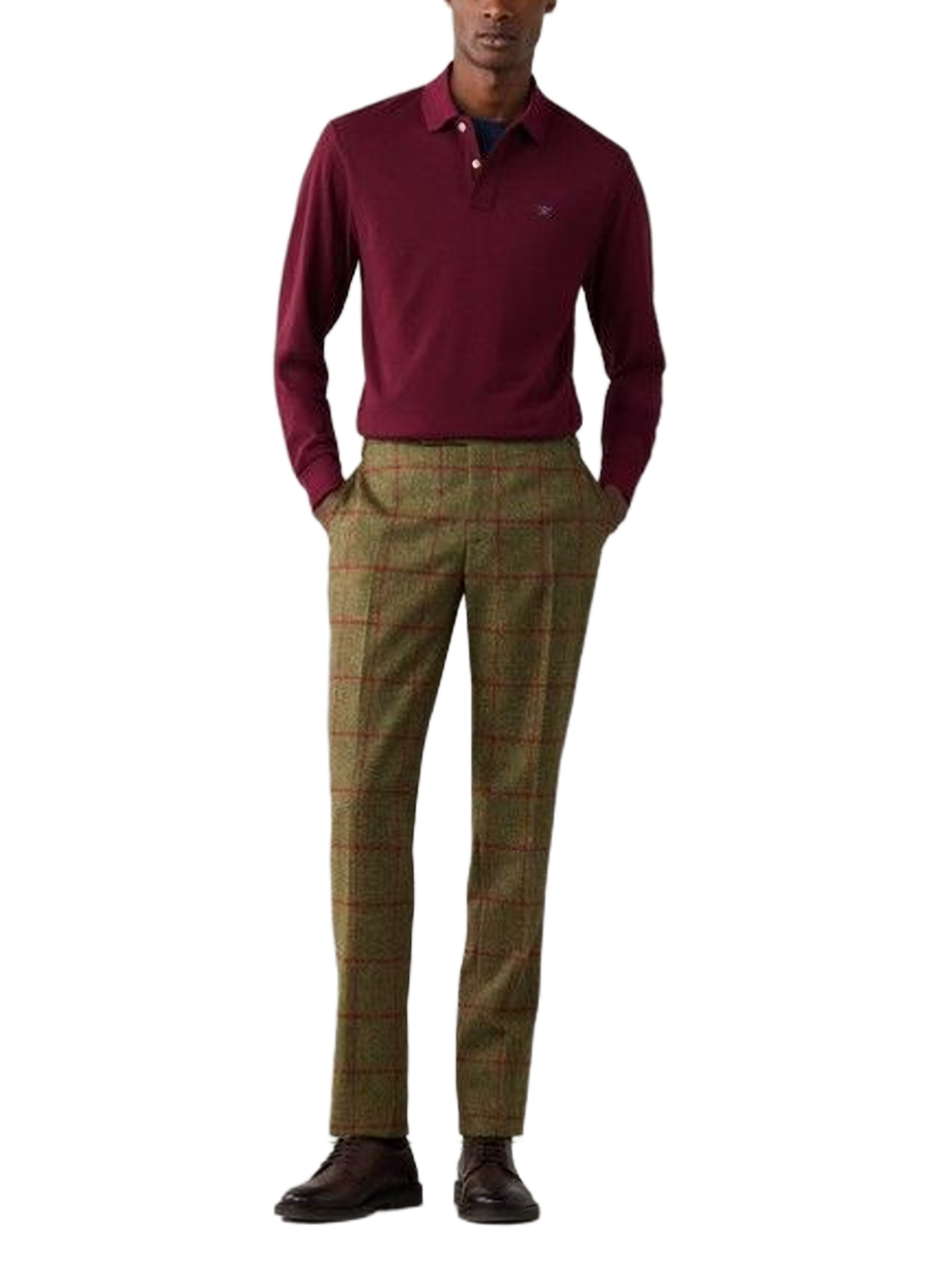 Langarm-Poloshirt aus Baumwollstrick HACKETT Rot