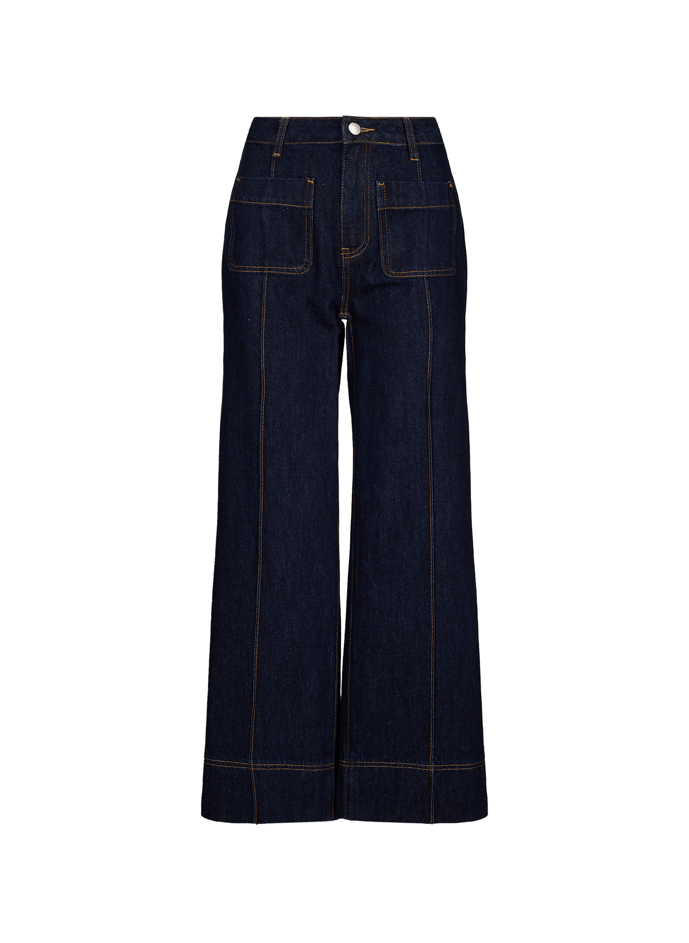 Hoch sitzende Flare-Jeans aus Baumwolle SUNCOO Blau