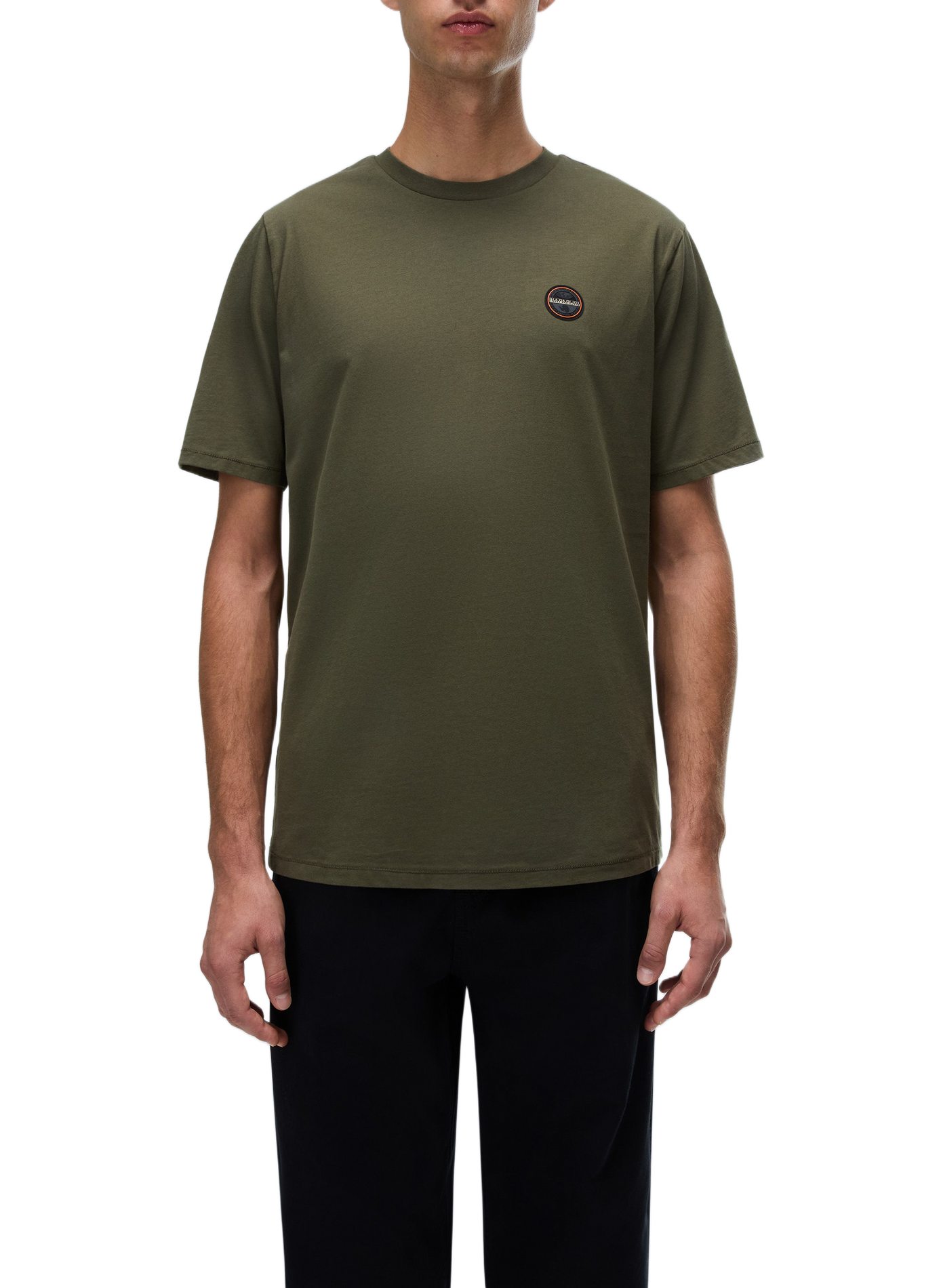 Logo cotton T-shirt NAPAPIJRI Khaki