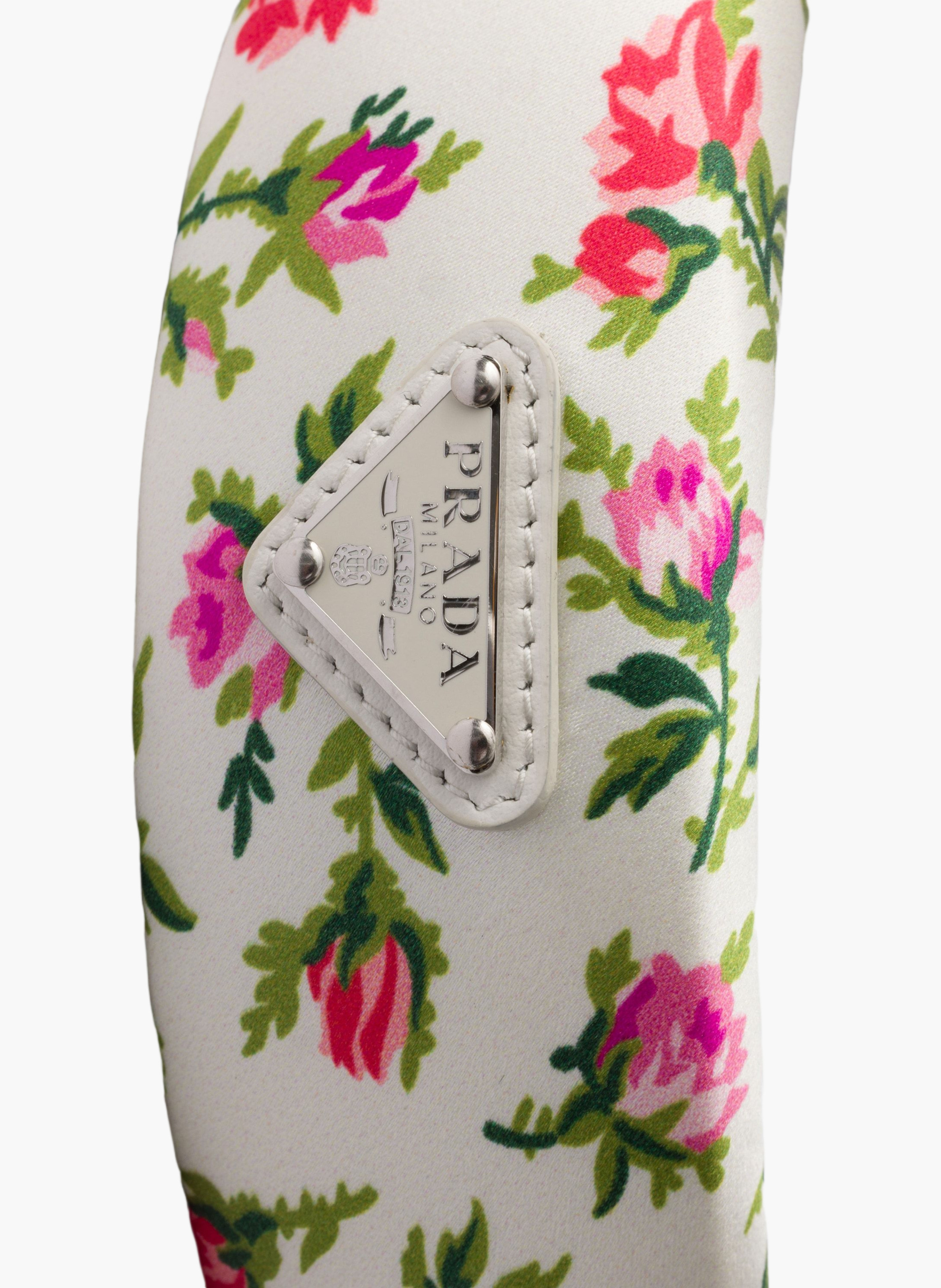 Bandeau imprimé en satin duchesse PRADA Beige
