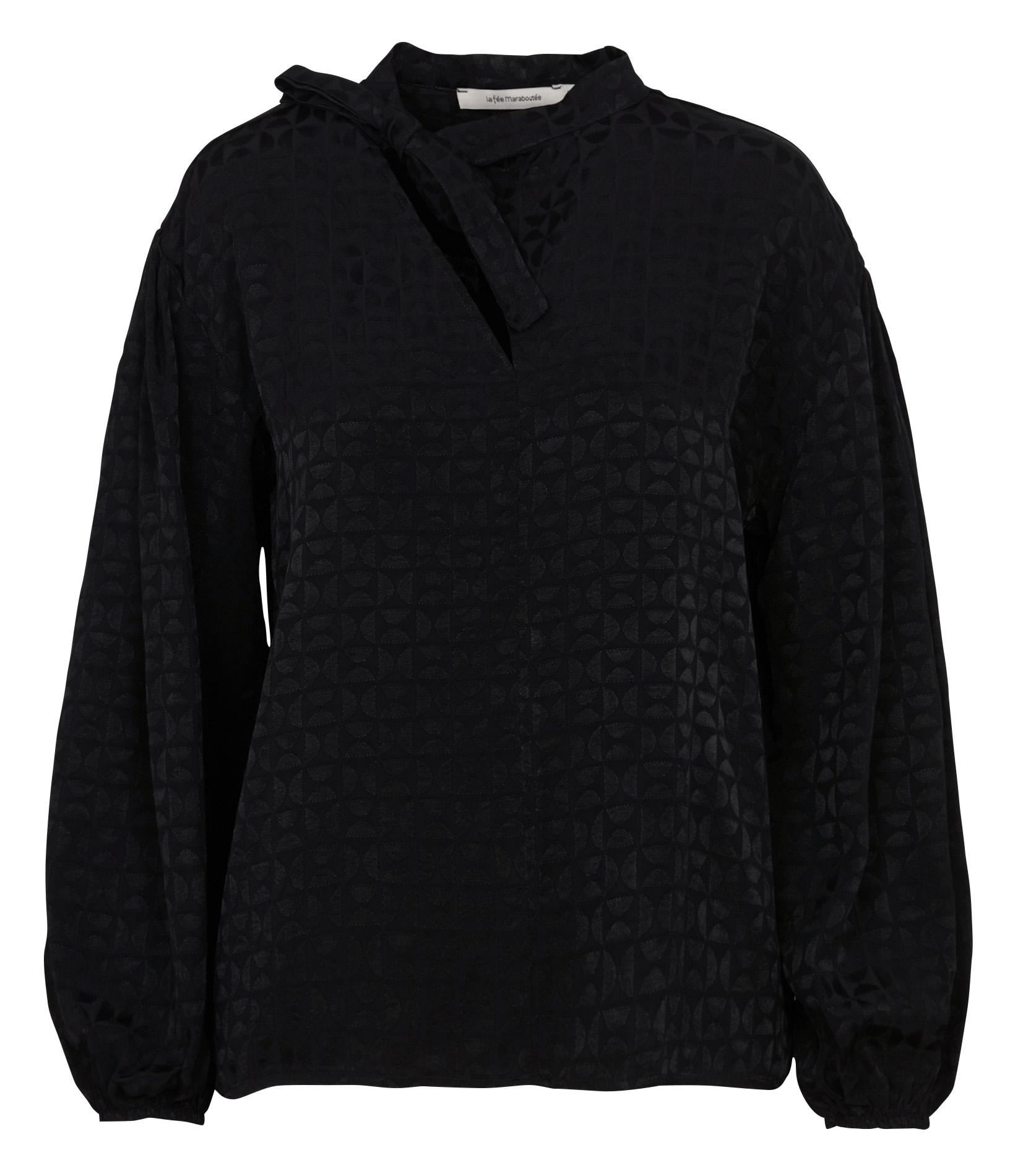Blouse met lavallièrekraag LA FEE MARABOUTEE Zwart