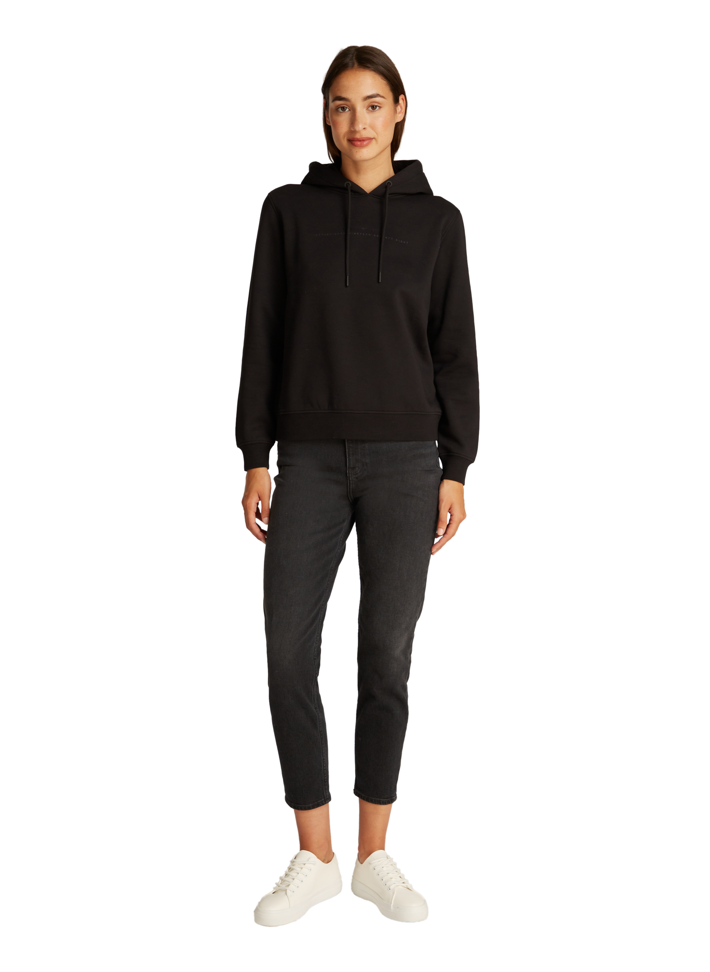 Hoodie en coton mélangé CALVIN KLEIN Noir