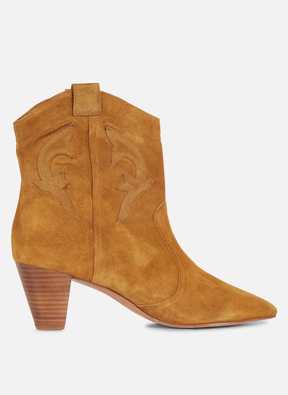 Bottines en cuir de vachette casey Marron by BA&SH BA&SH Bottines en cuir de vachette casey Marron
