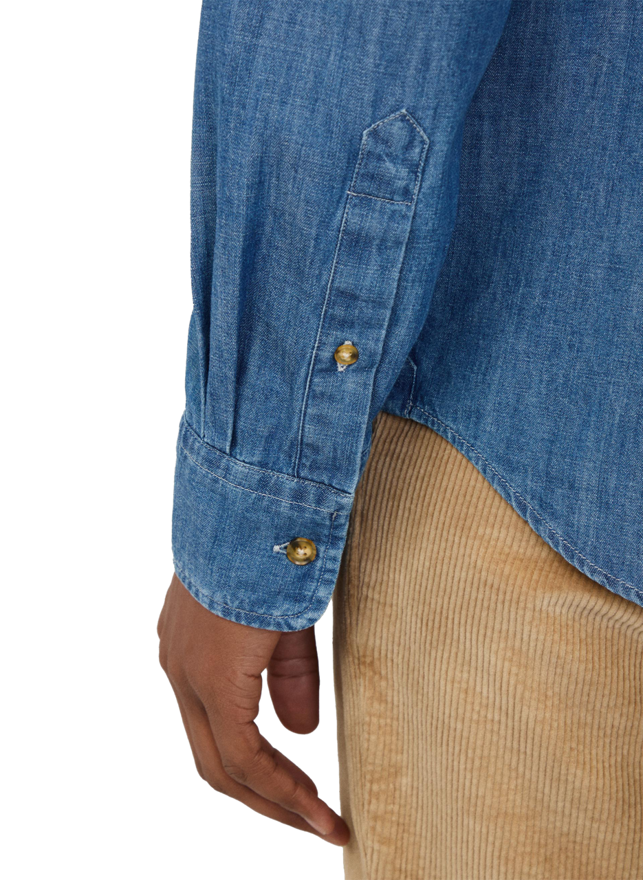 American collar cotton shirt FACONNABLE Blue