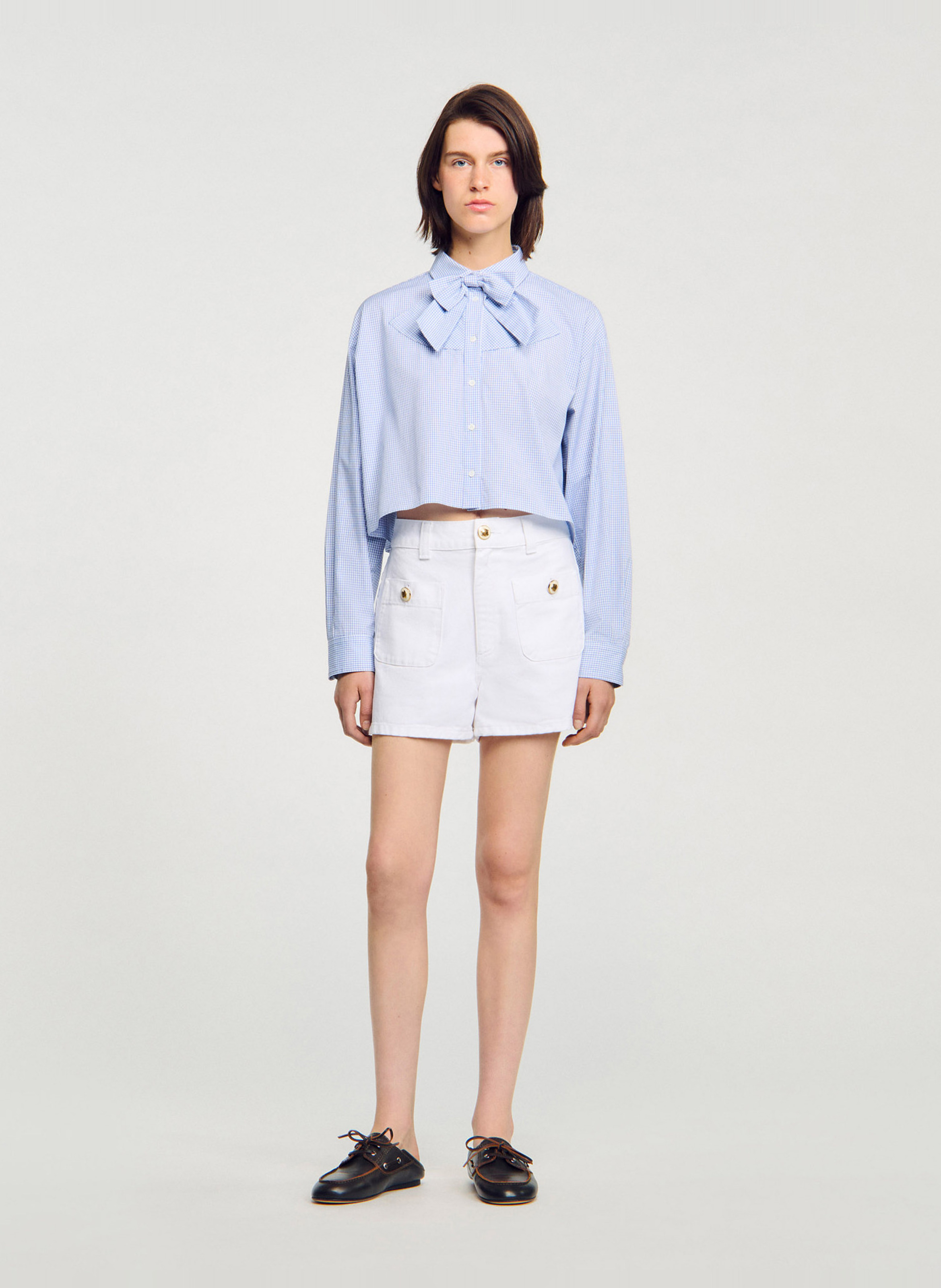 Chemise col classique en coton SANDRO Bleu