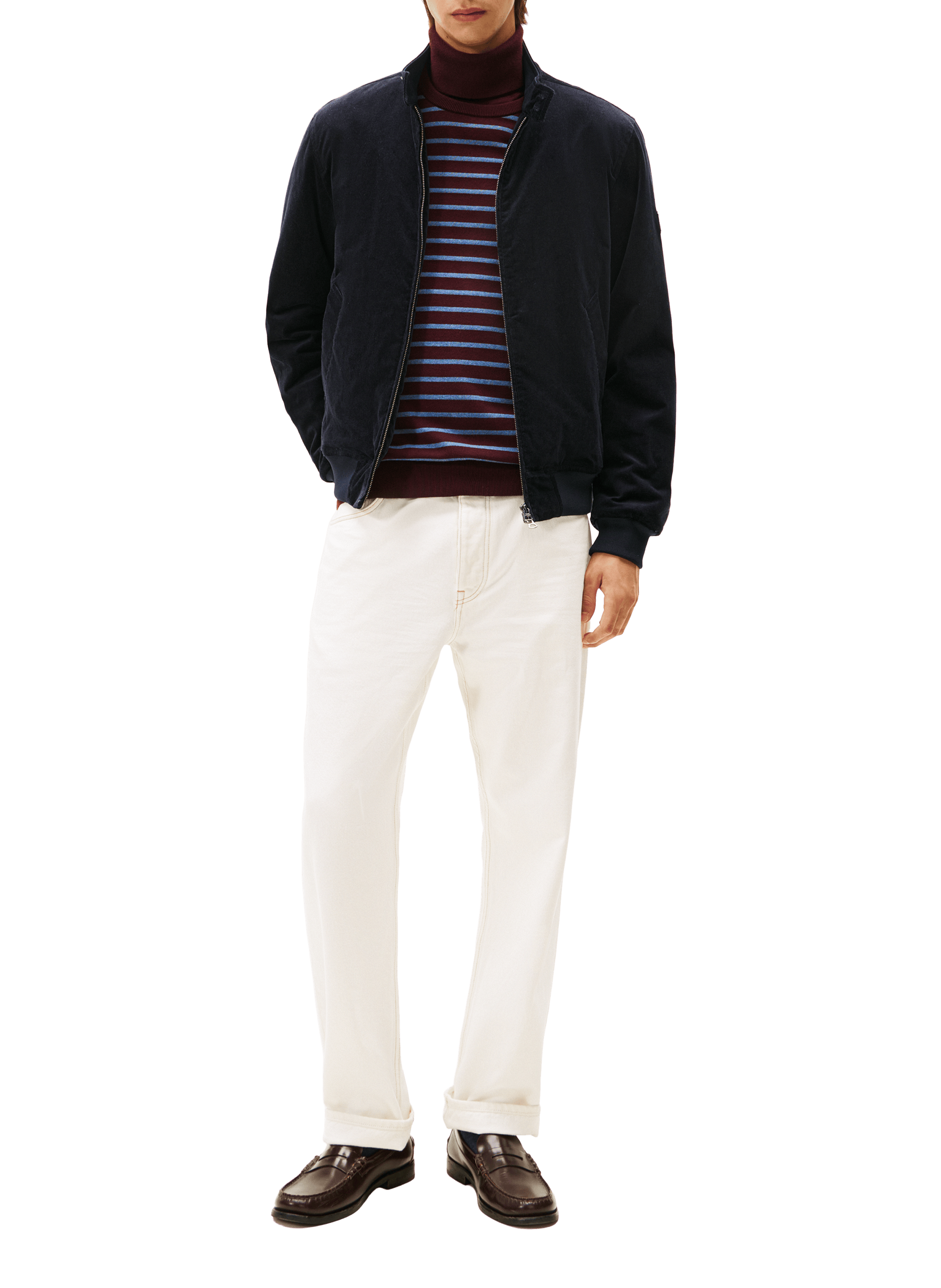 Ribbed velvet effect jacket in mixed cotton TOMMY HILFIGER Blue
