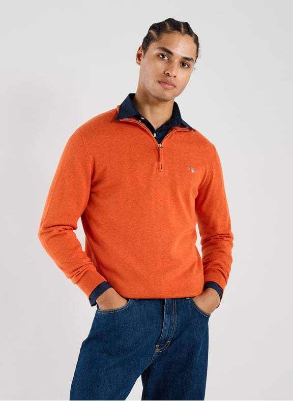 Funnel neck half-zip jumper Orange by GANT GANT Funnel neck half-zip jumper Orange