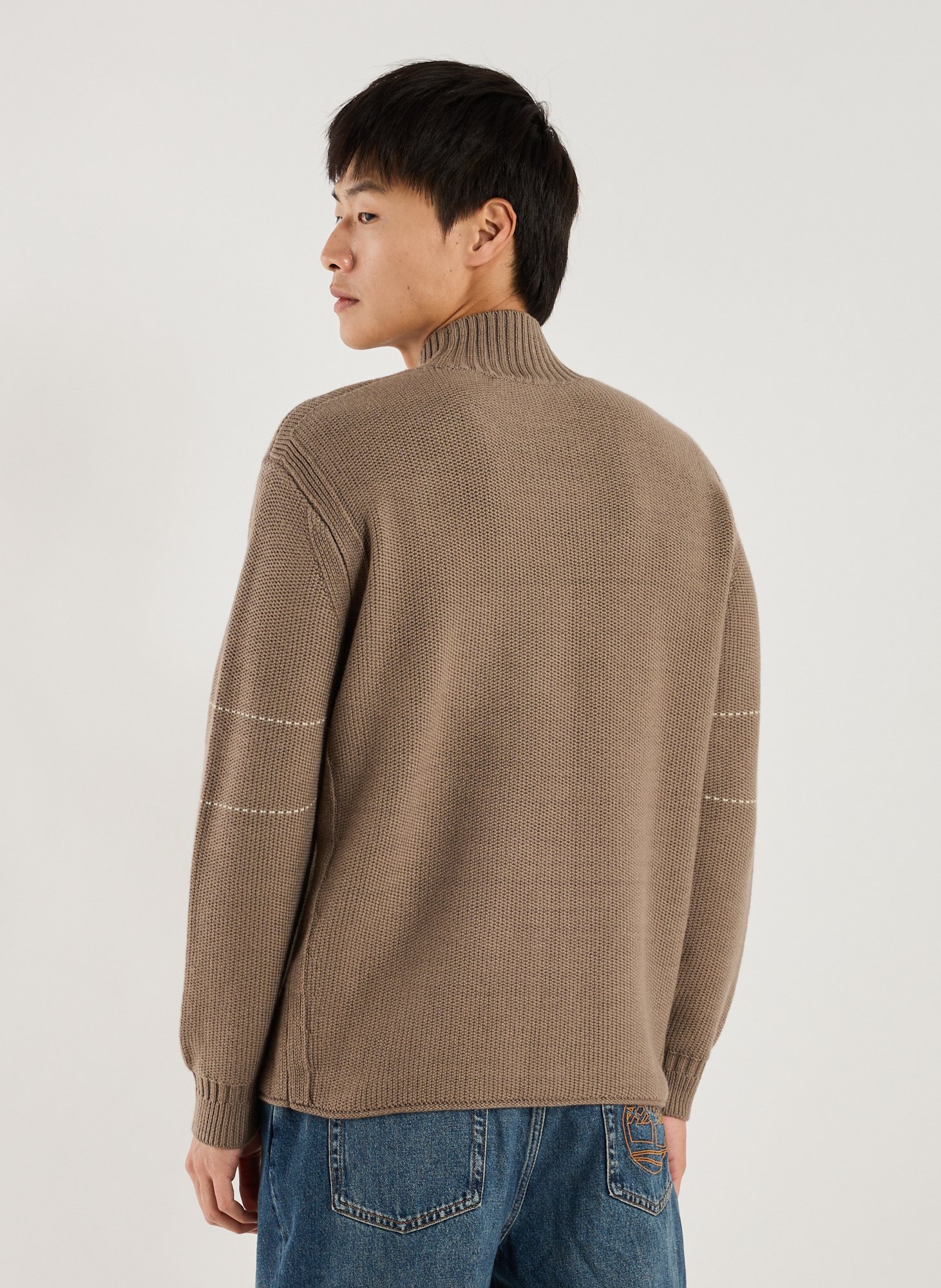 High-neck wool blend sweater EMPORIO ARMANI Brown