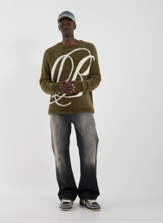 Jean large tacheté en coton | Noir by ACNE STUDIOS Jean large tacheté en coton Noir