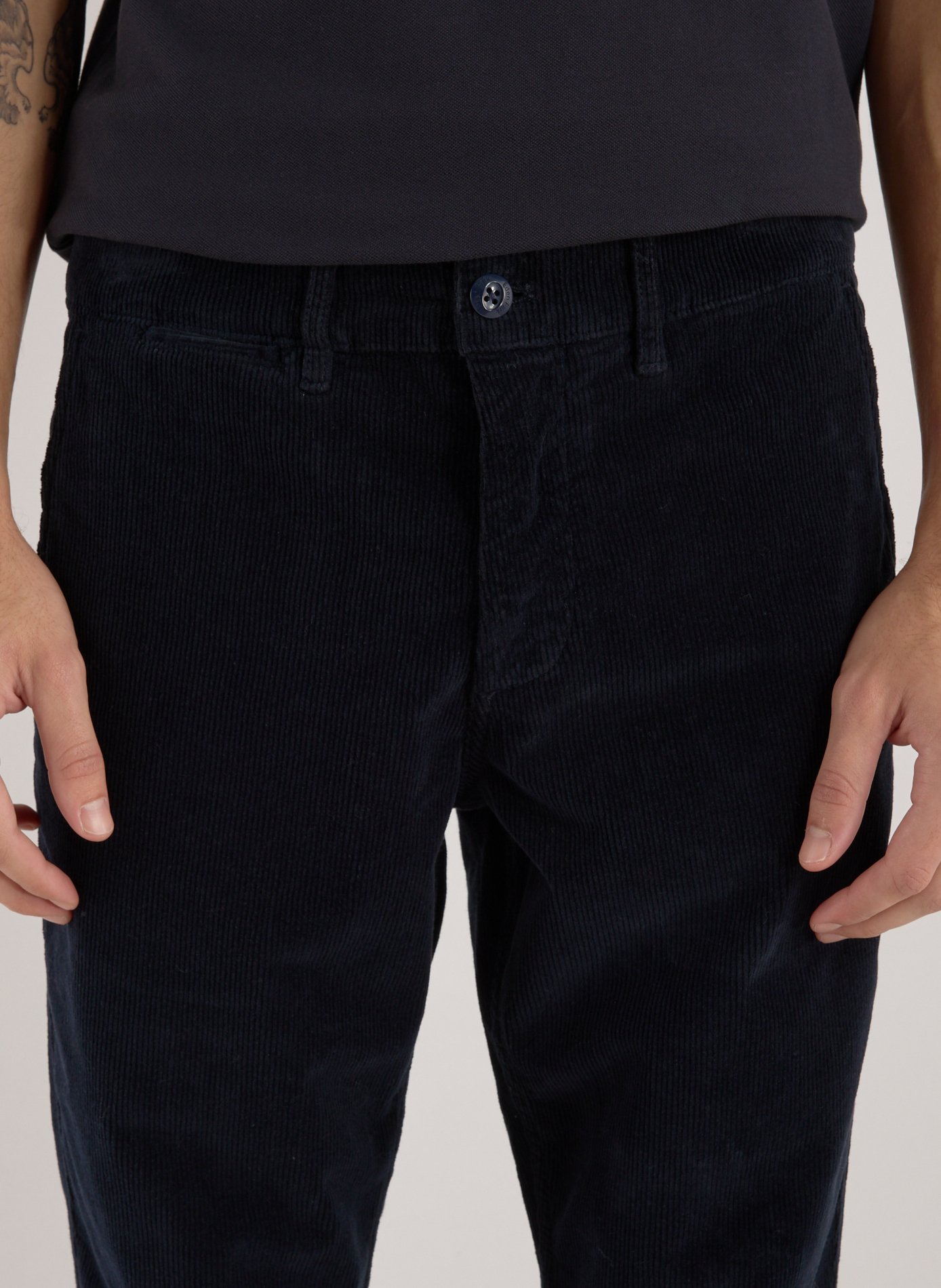 Corduroy cotton chino pants EDEN PARK Blue