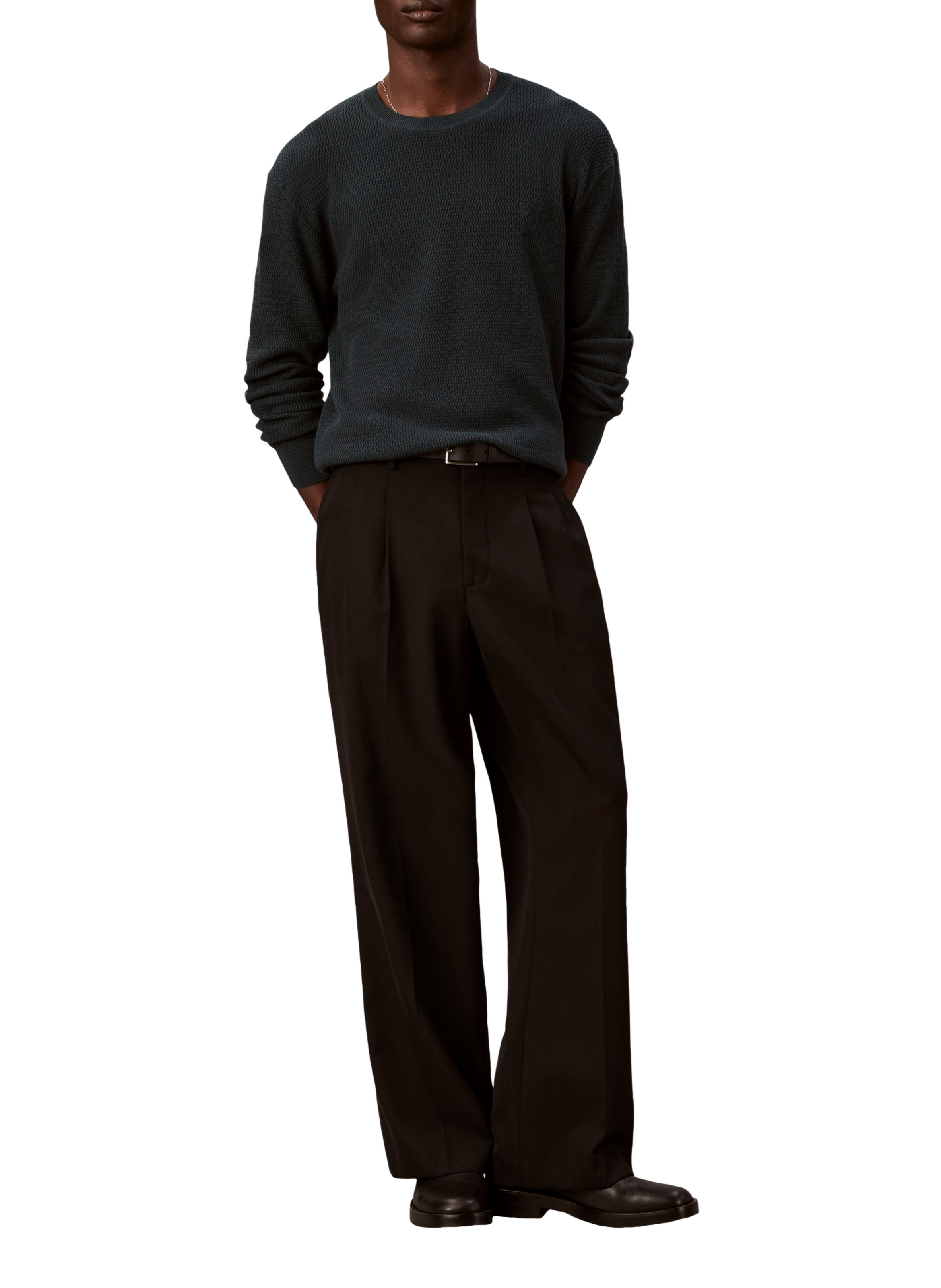 Pull en coton texturé CALVIN KLEIN Gris